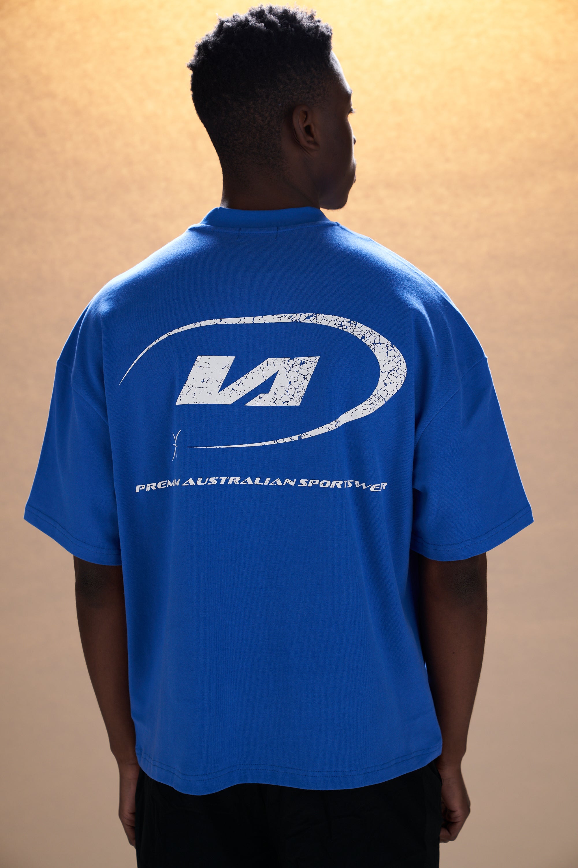 Cobalt Blue Heavyweight Star T-shirt - Back View