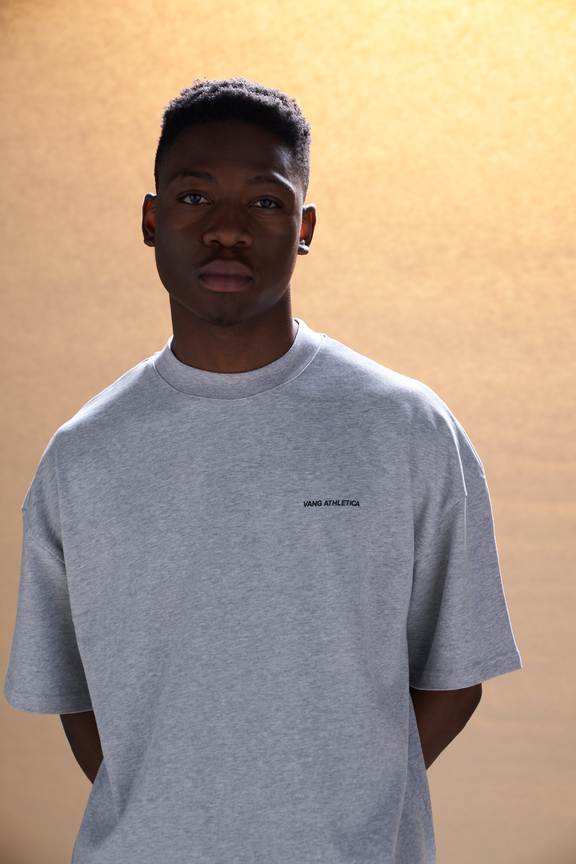 Marl Grey Heavyweight Star T-shirt - Front View