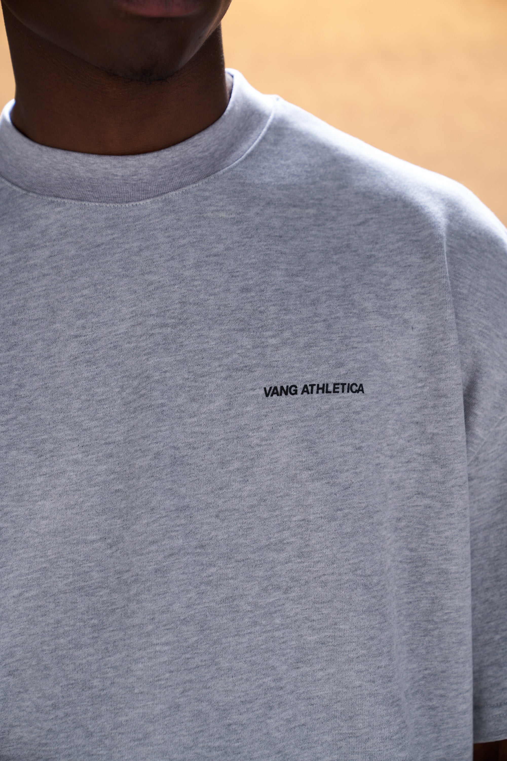 Marl Grey Heavyweight Star T-shirt - Front View