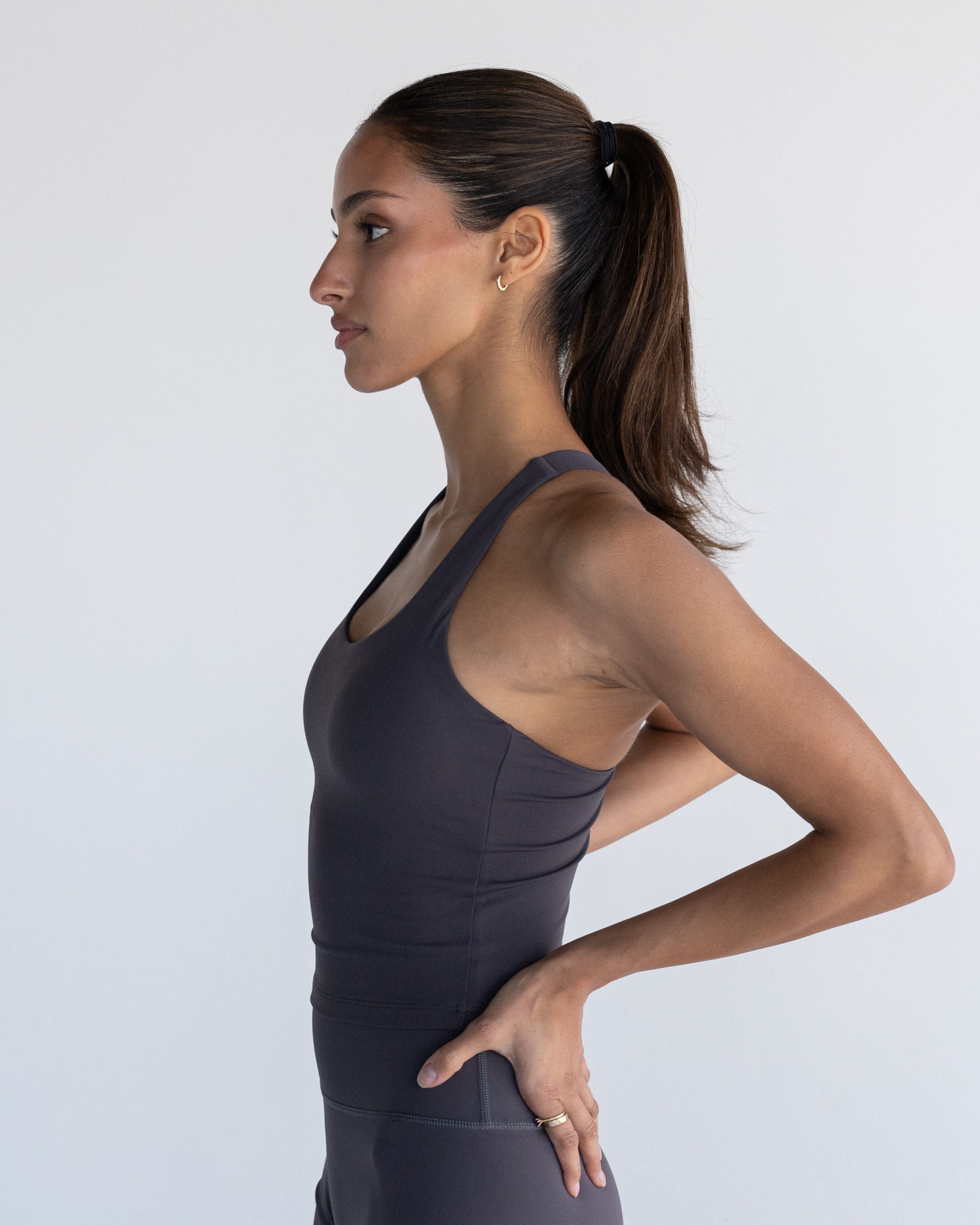 Charcoal V-Tank - Side View