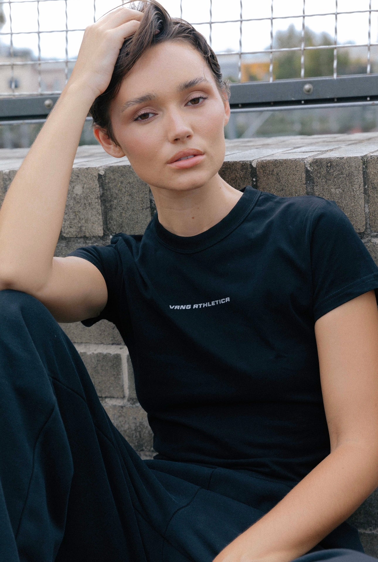 Black Mini Cotton t shirt - Front View