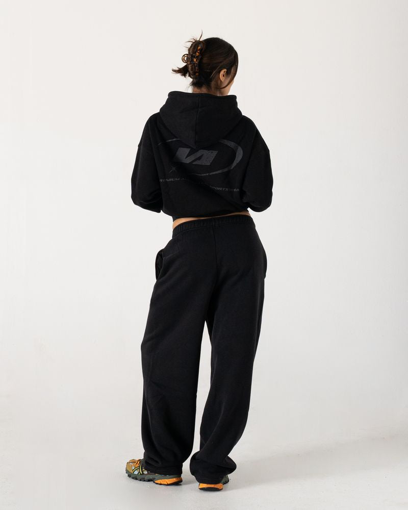 Shadow Black Straight Leg Sweatpants - Back View