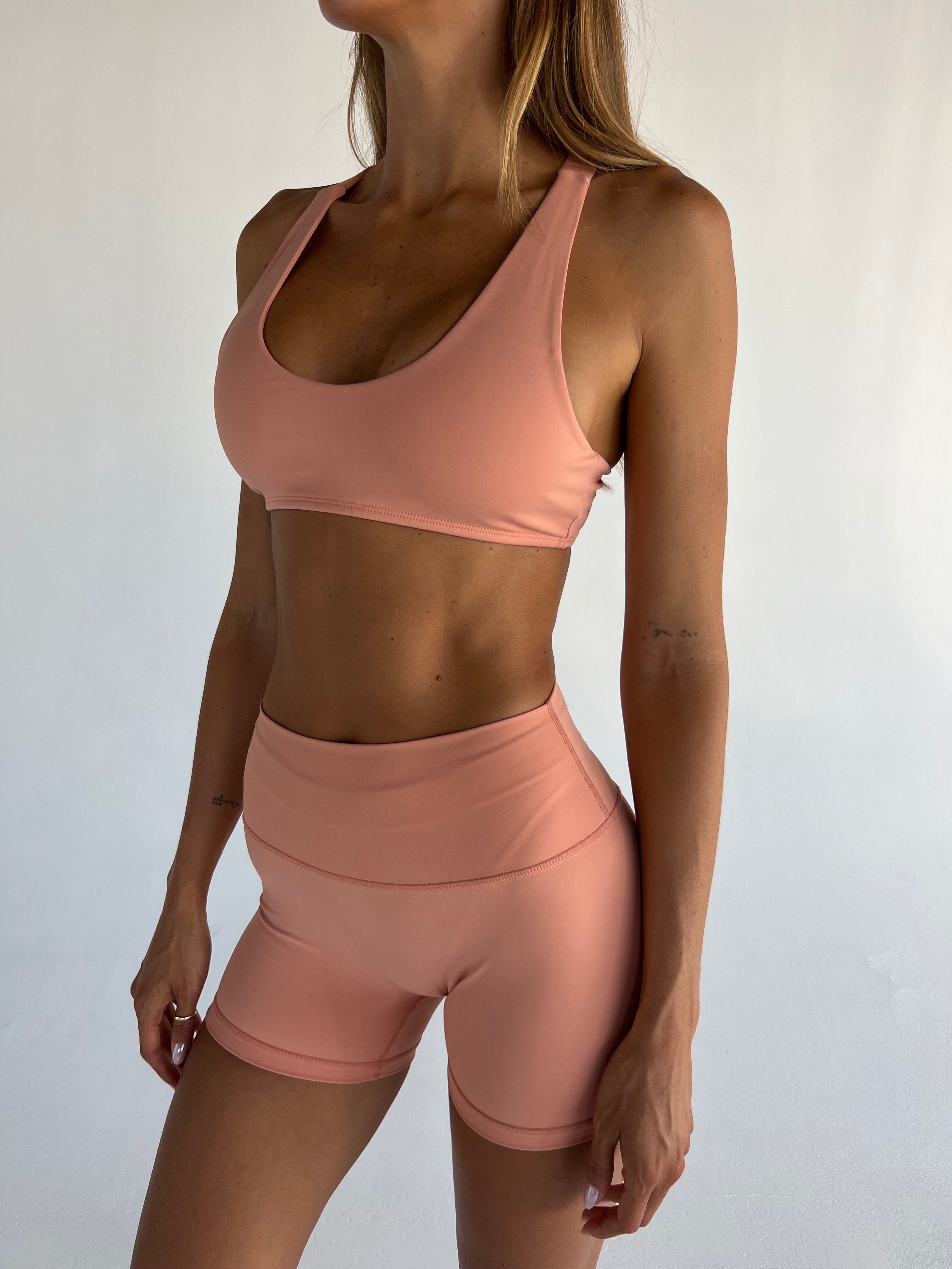 Peach 4" Shorts - Side View