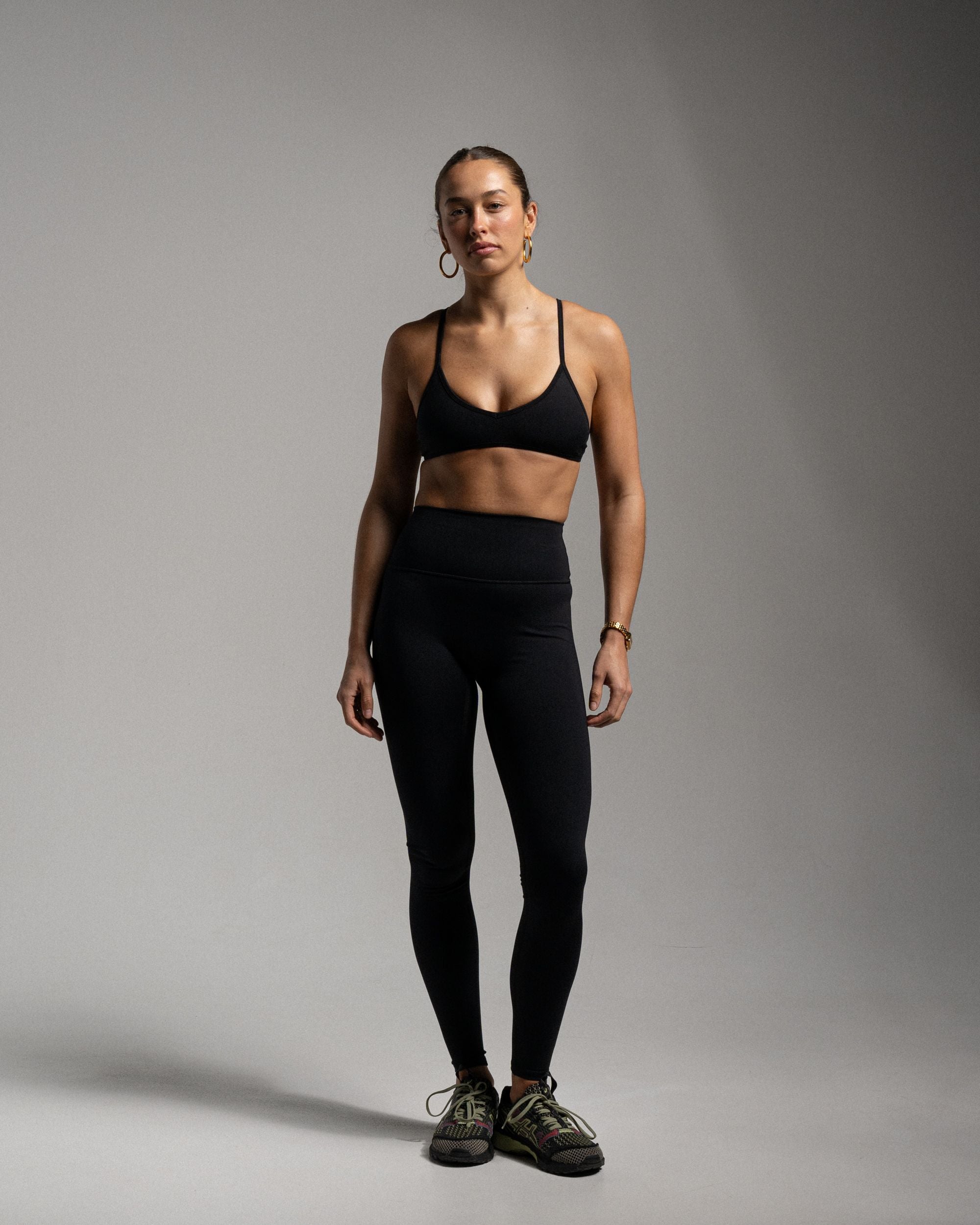 Black Form Full Length Leggings - Front View