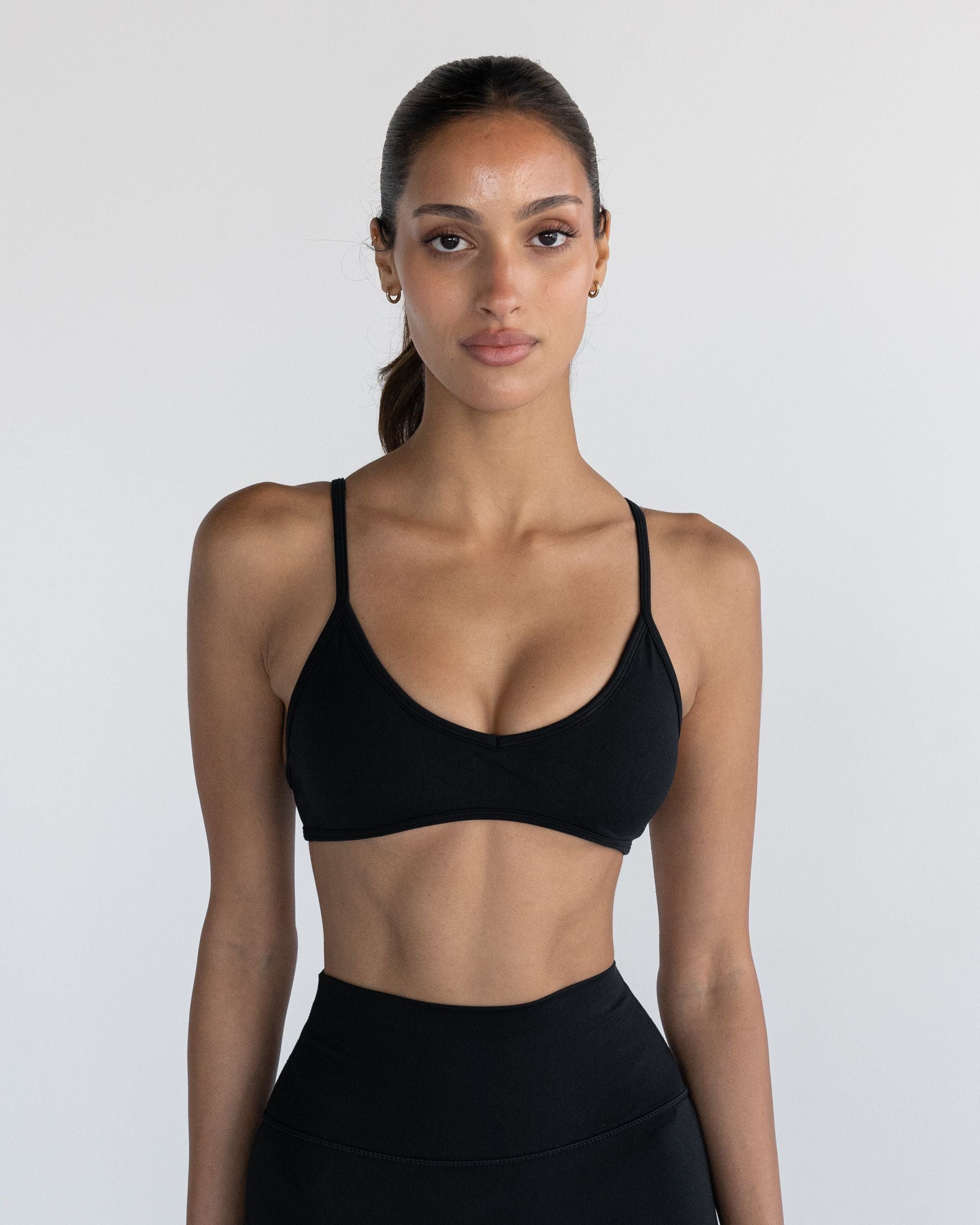 Black Ella Crop - Front View