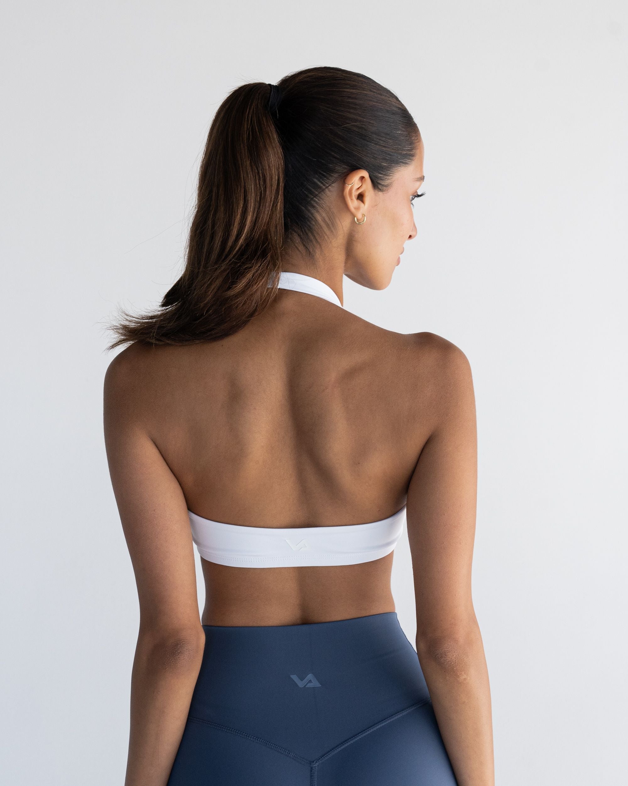 White Halter Crop - Back View