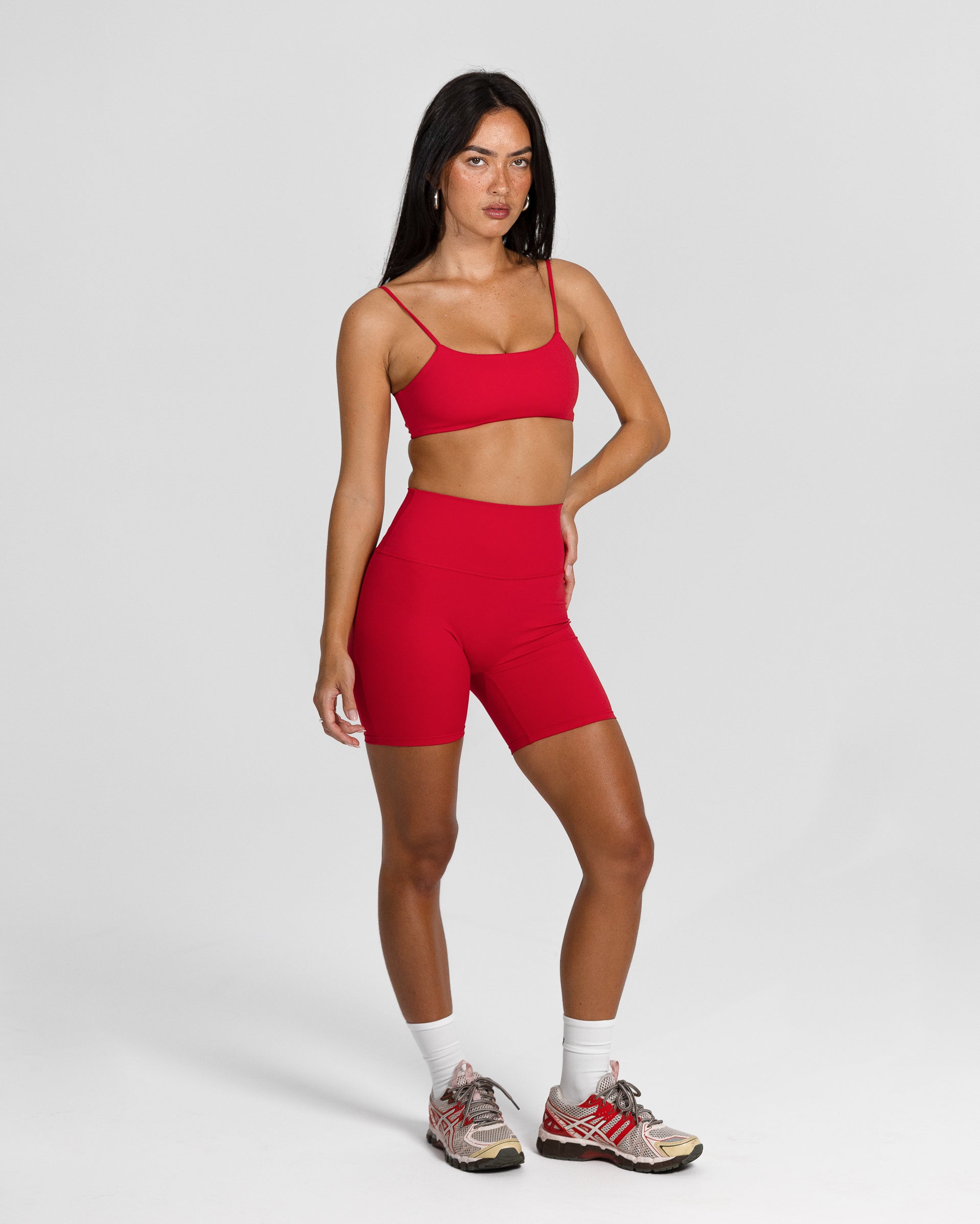 Sunset Red Twist Crop - Front View