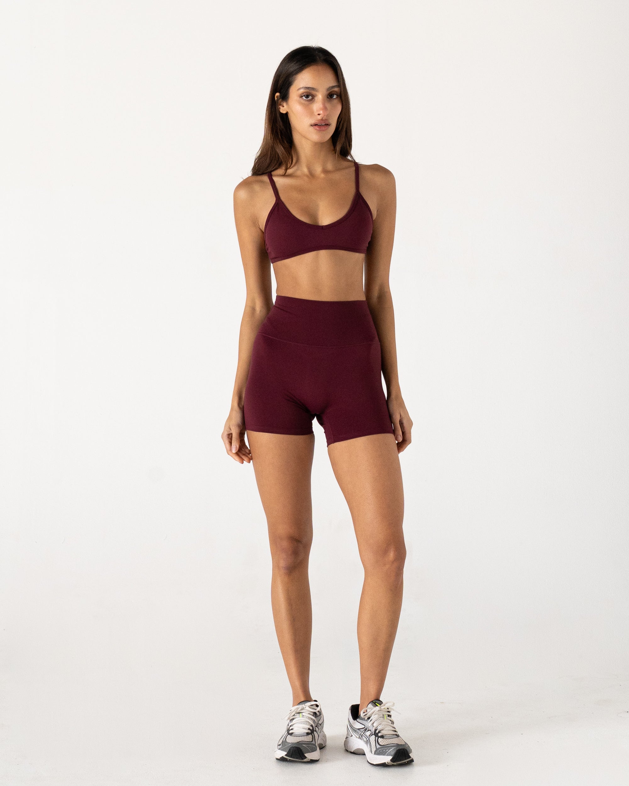 Burgundy Ella Crop - Front View