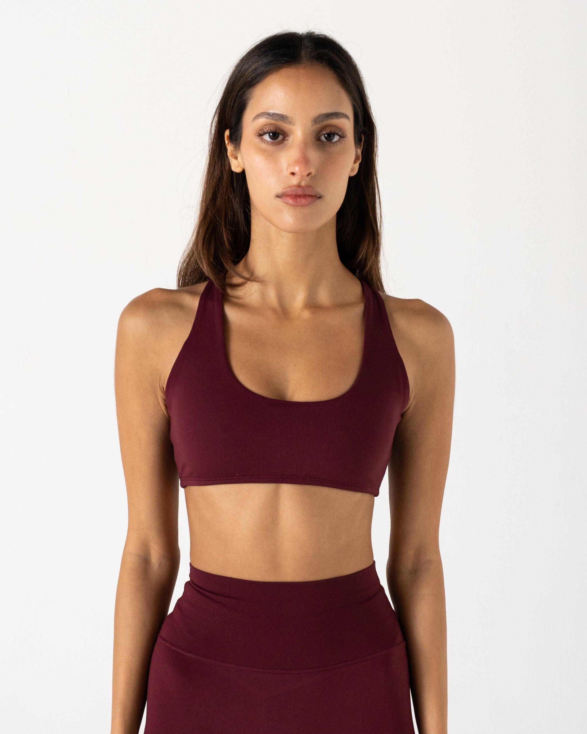 Burgundy Form Cross Crop - Front View