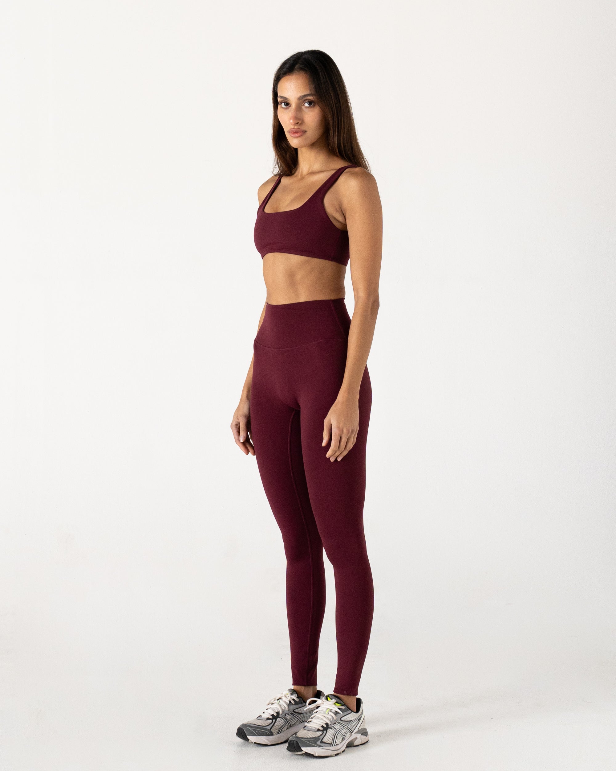 Burgundy Form Sculpt Crop - Side View