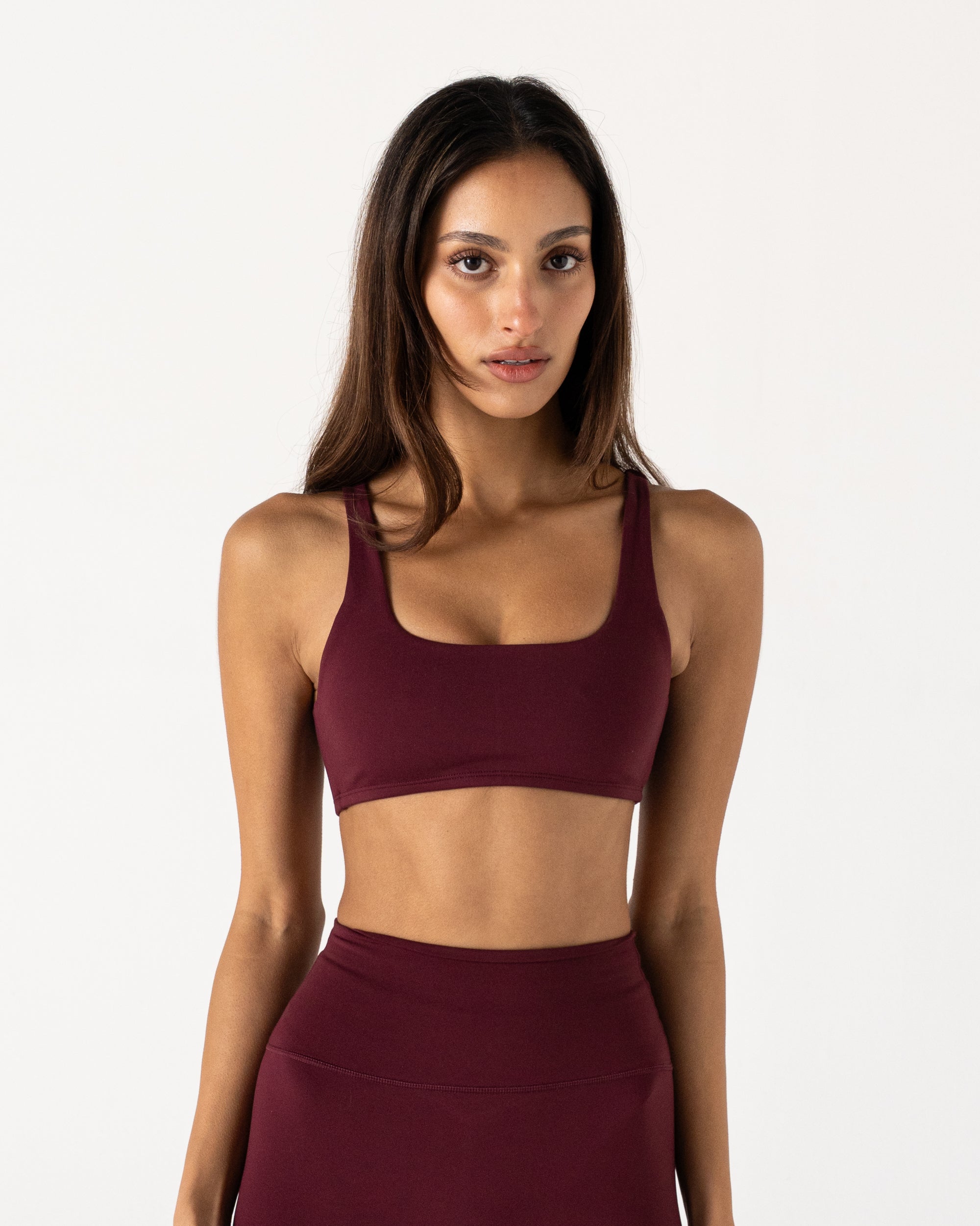 Burgundy Form Sculpt Crop - Front View