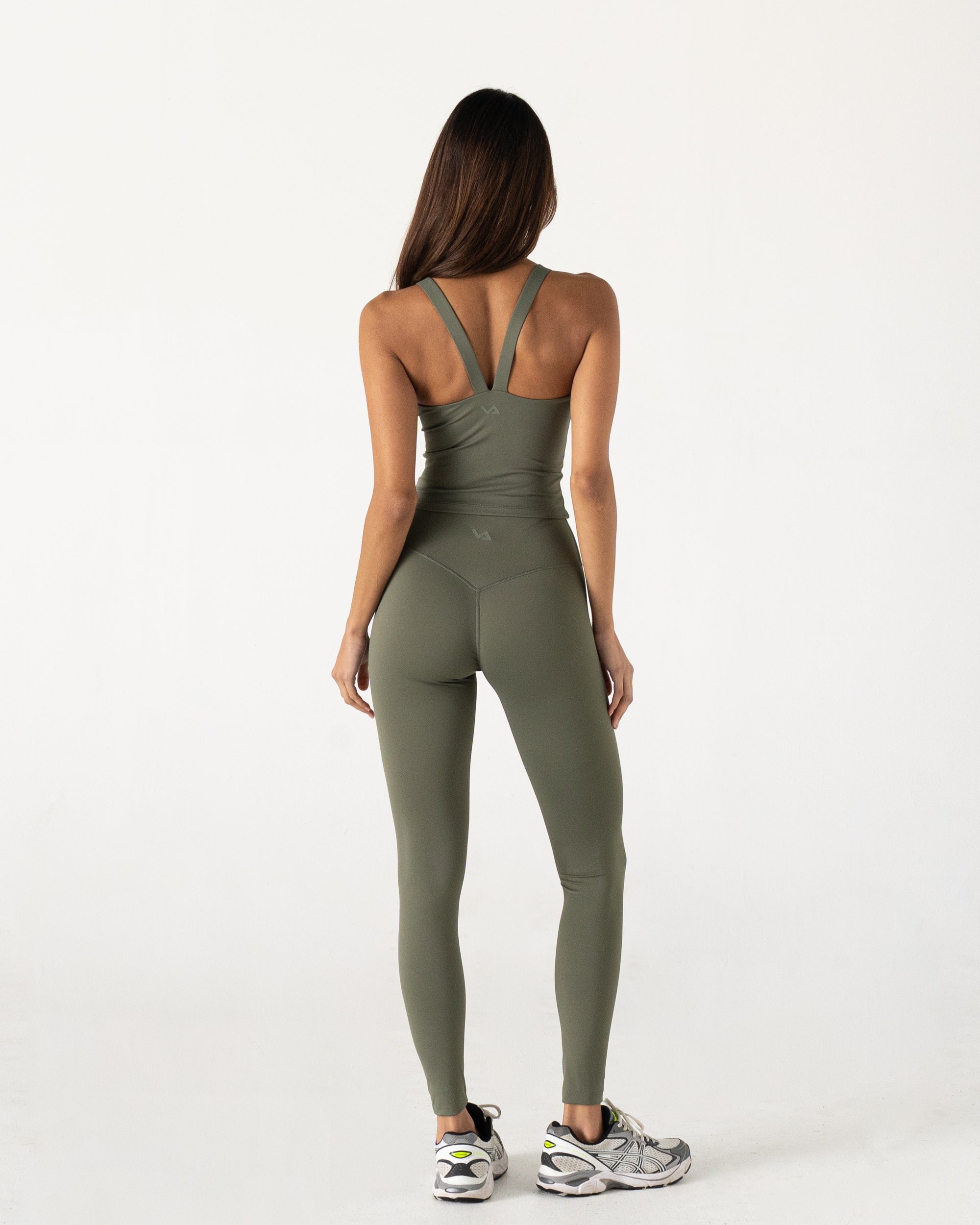 Olive Form Full Length Leggings - Back View