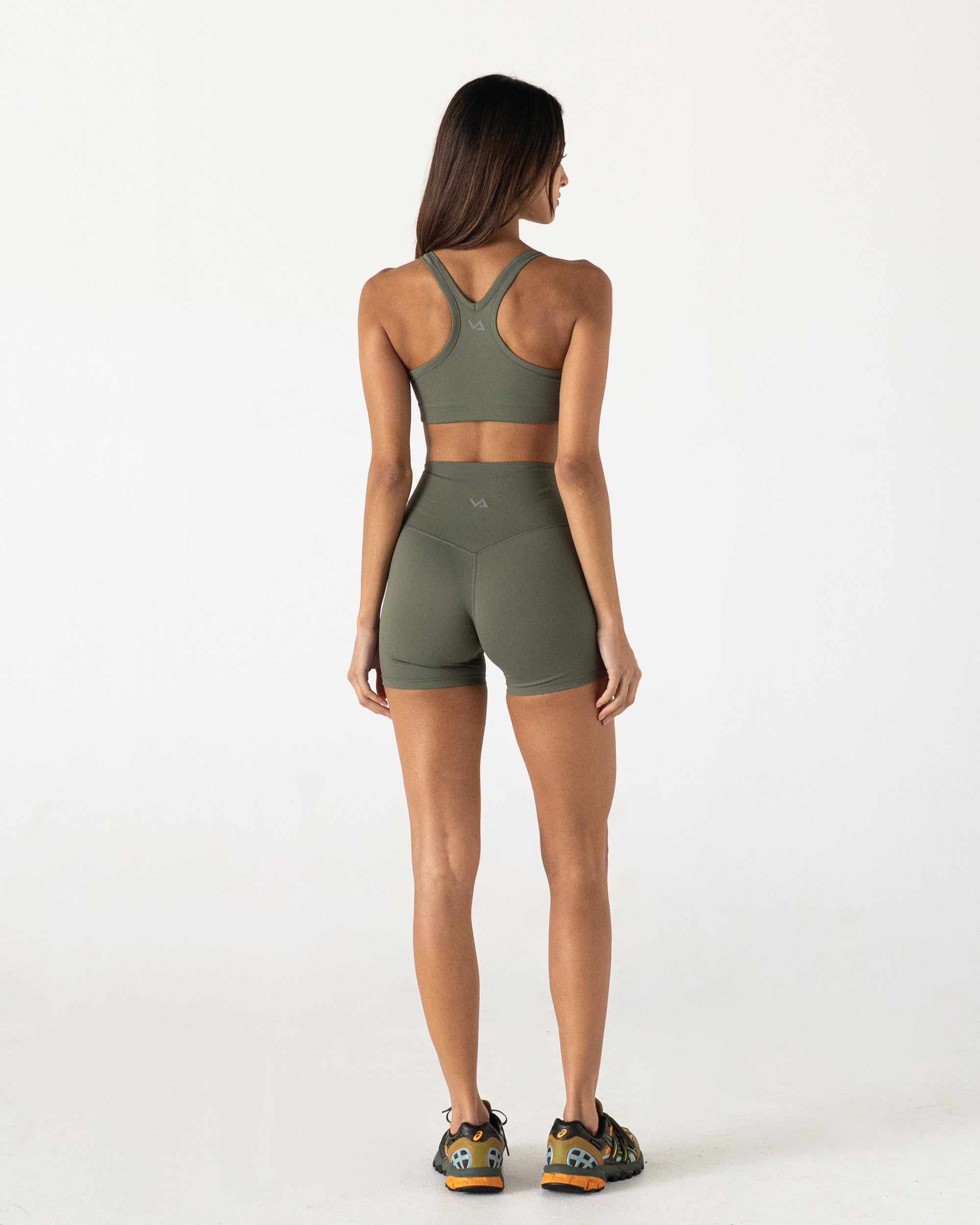 Olive Racer Crop - Back View