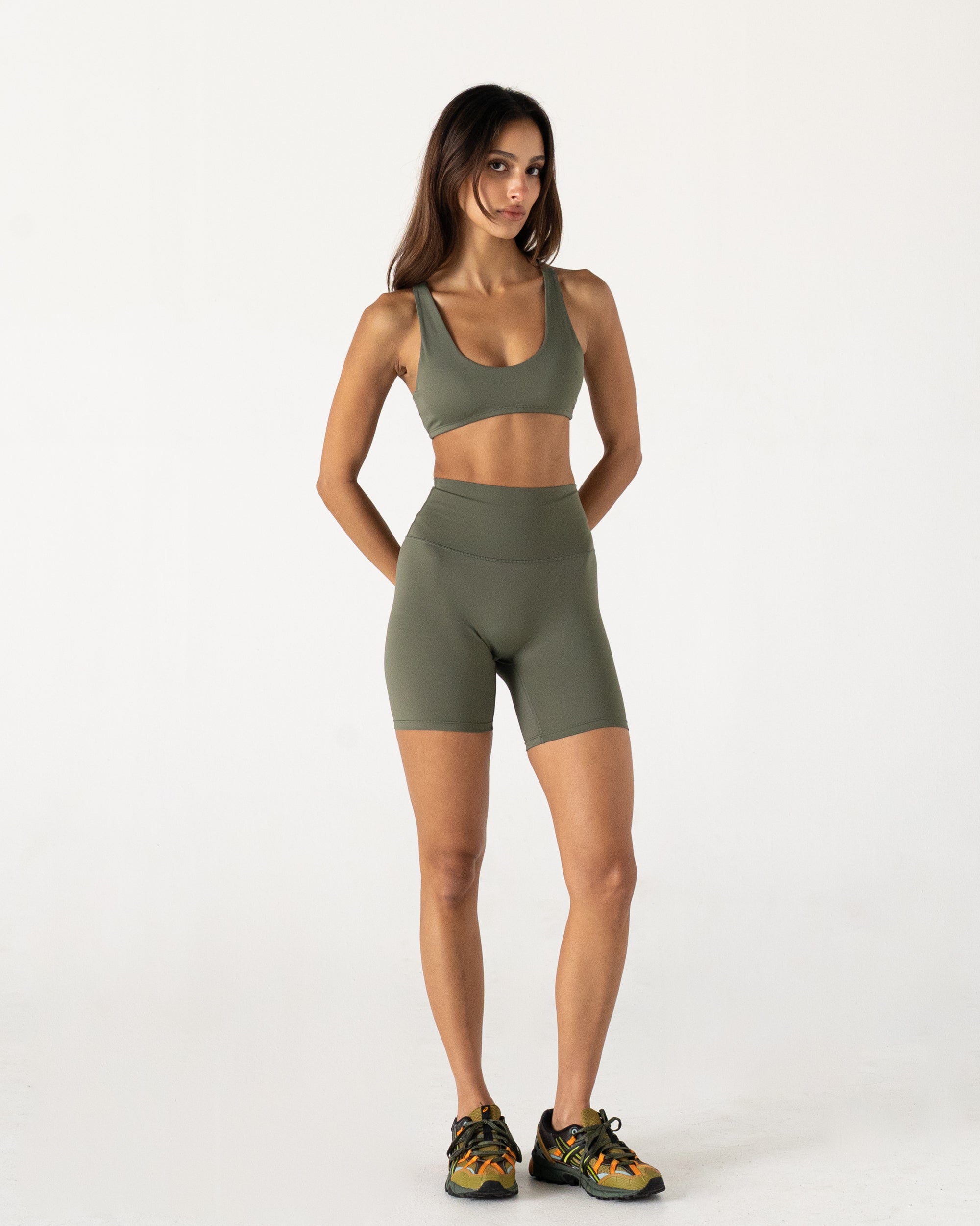Olive 6" Shorts - Front View
