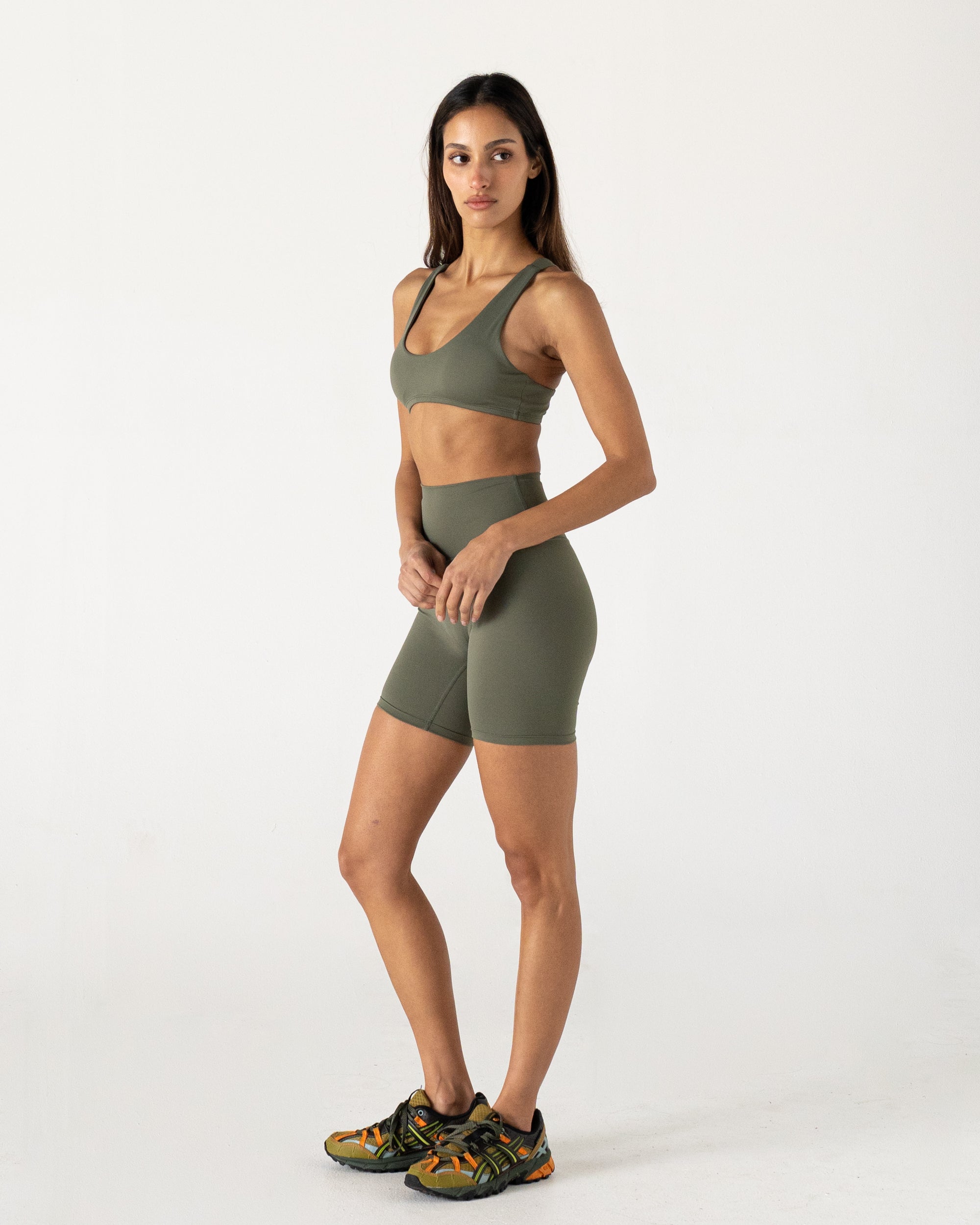 Olive 6" Shorts - Side View