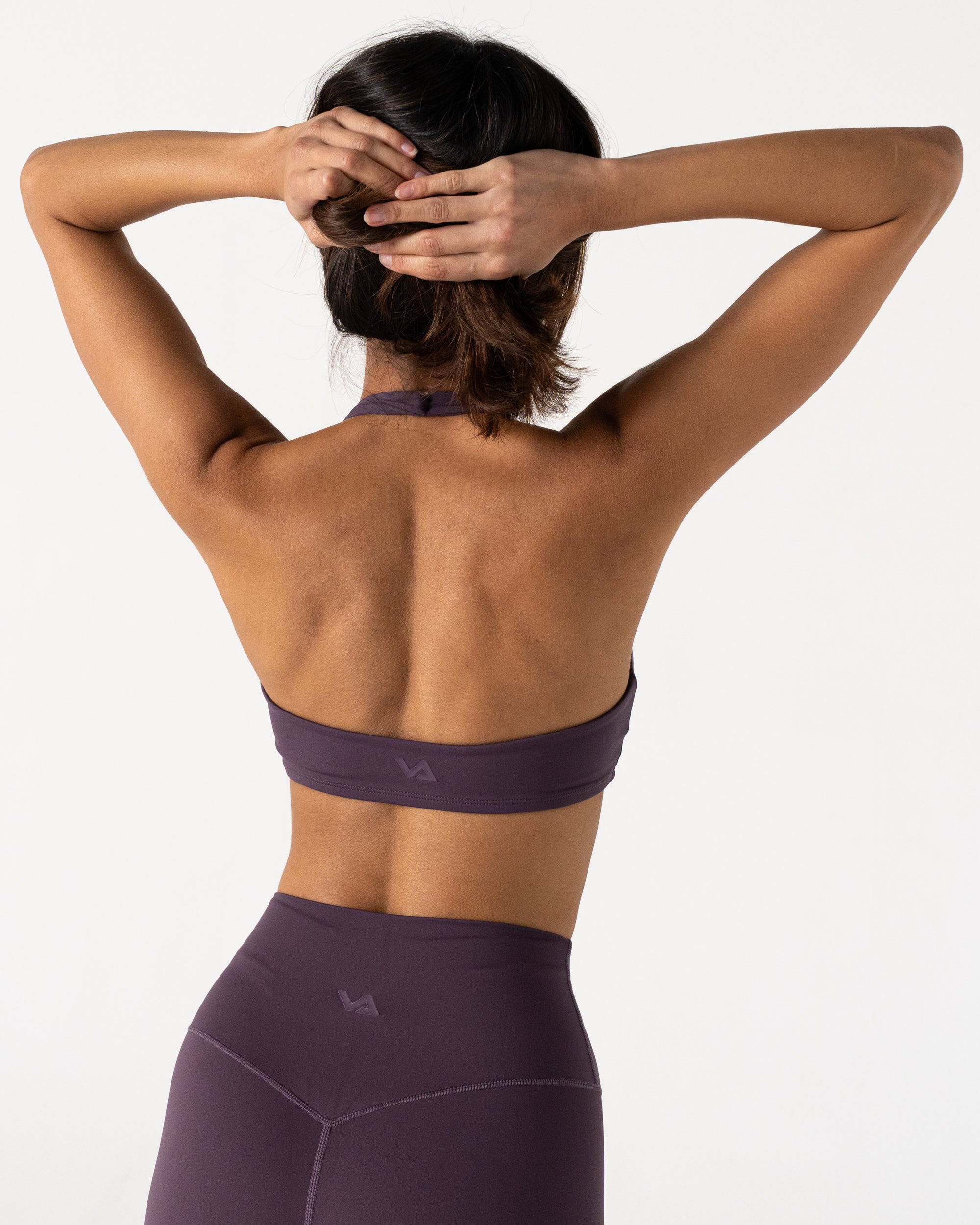 Plum Halter Crop - Back View
