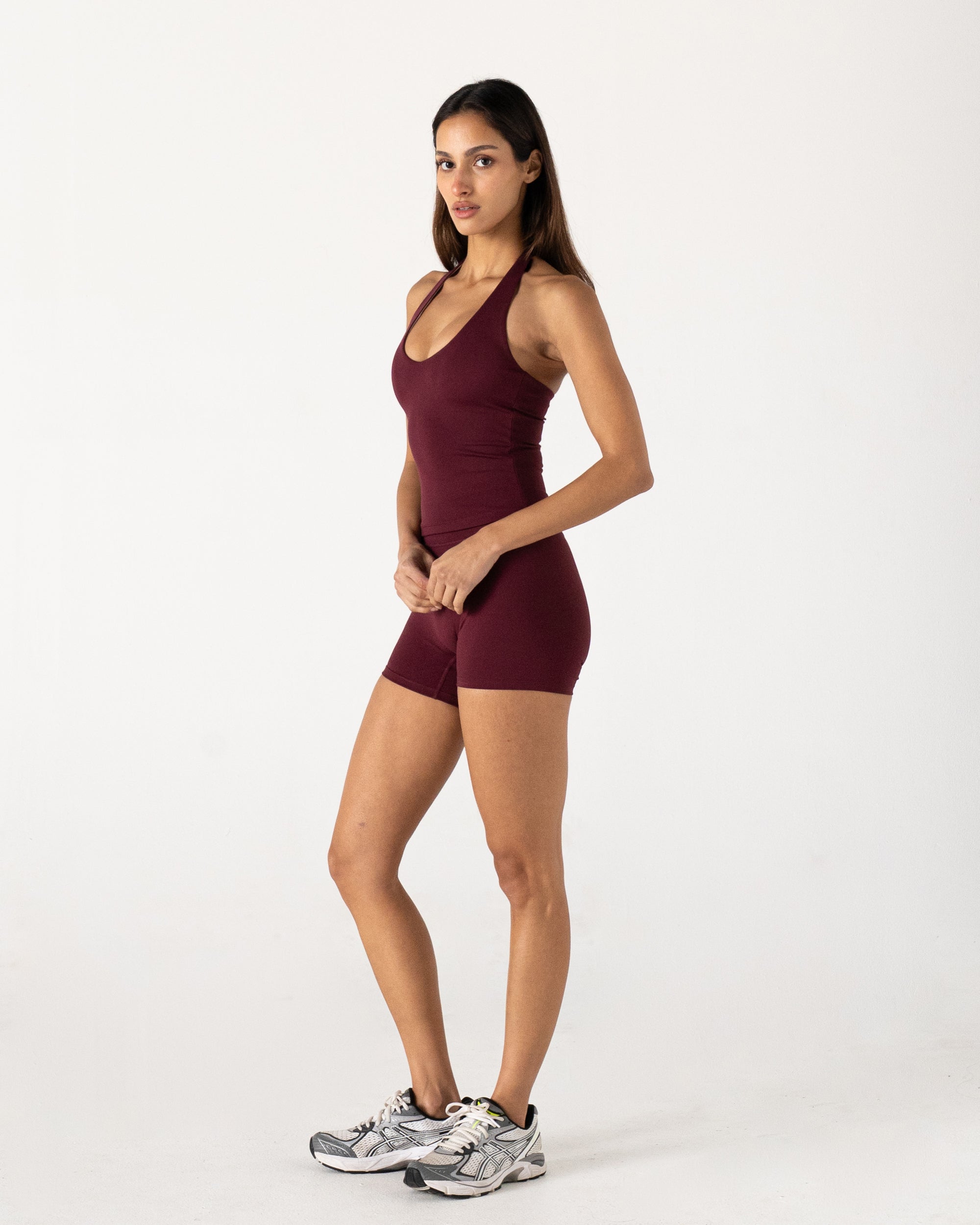 Burgundy 4" Shorts - Side View
