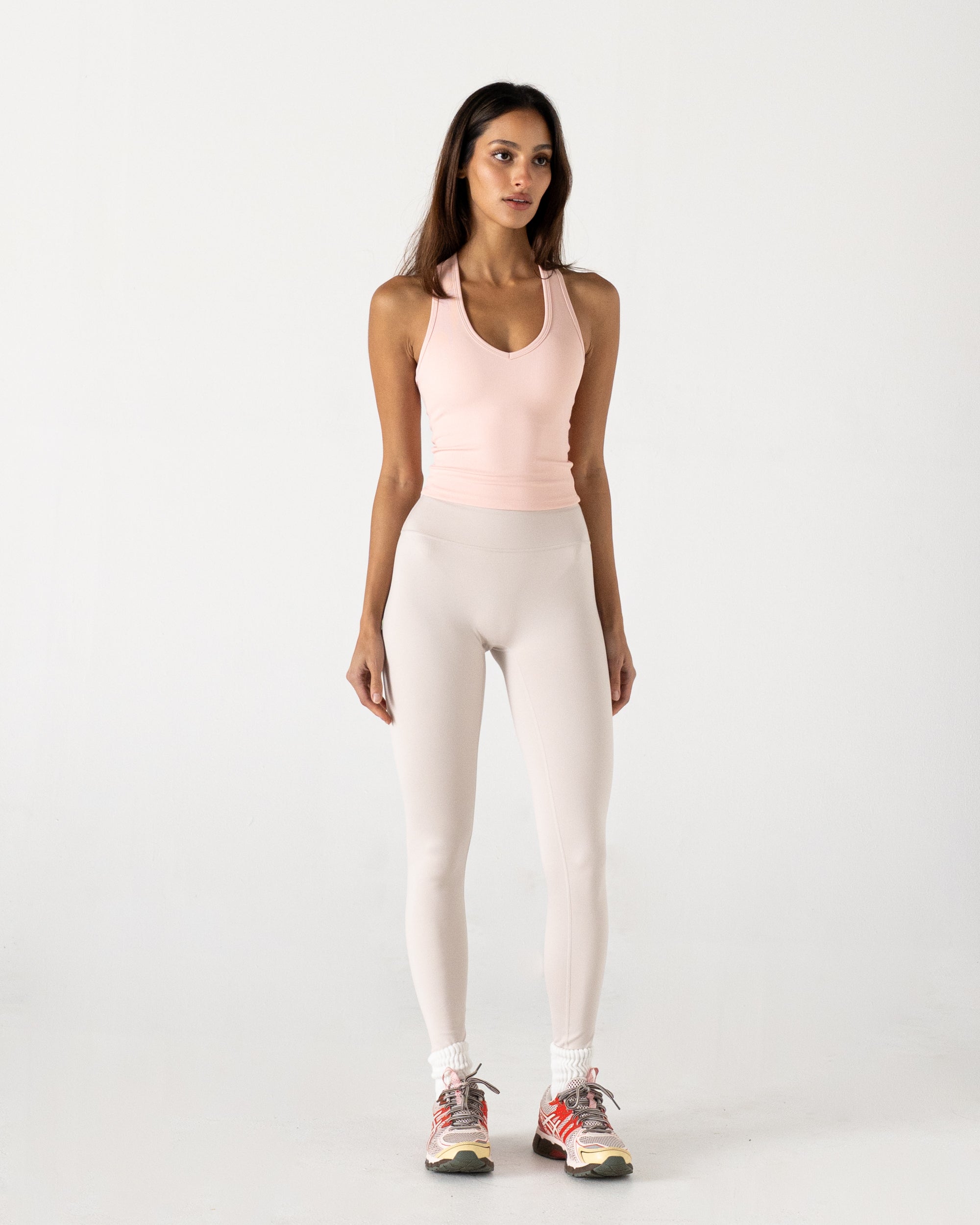 Pink Ribbed Racer - Front View