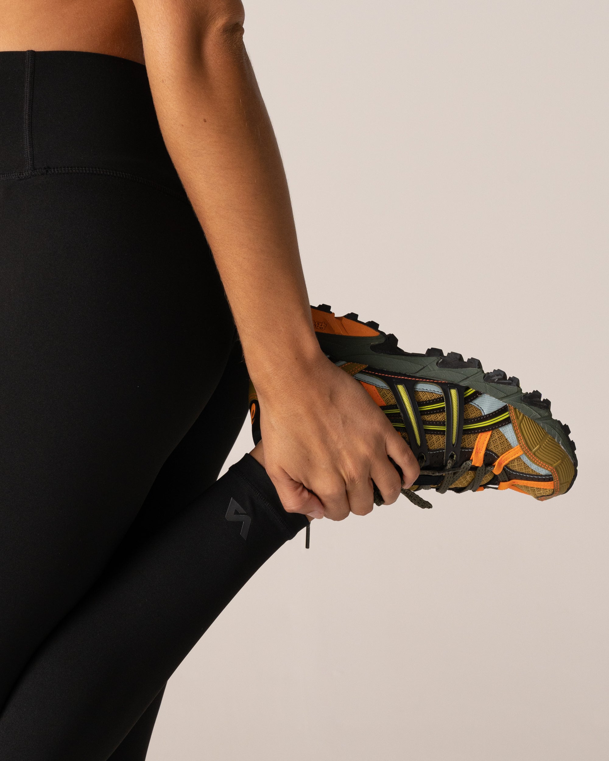 Jet Black Full Length Leggings - Side View