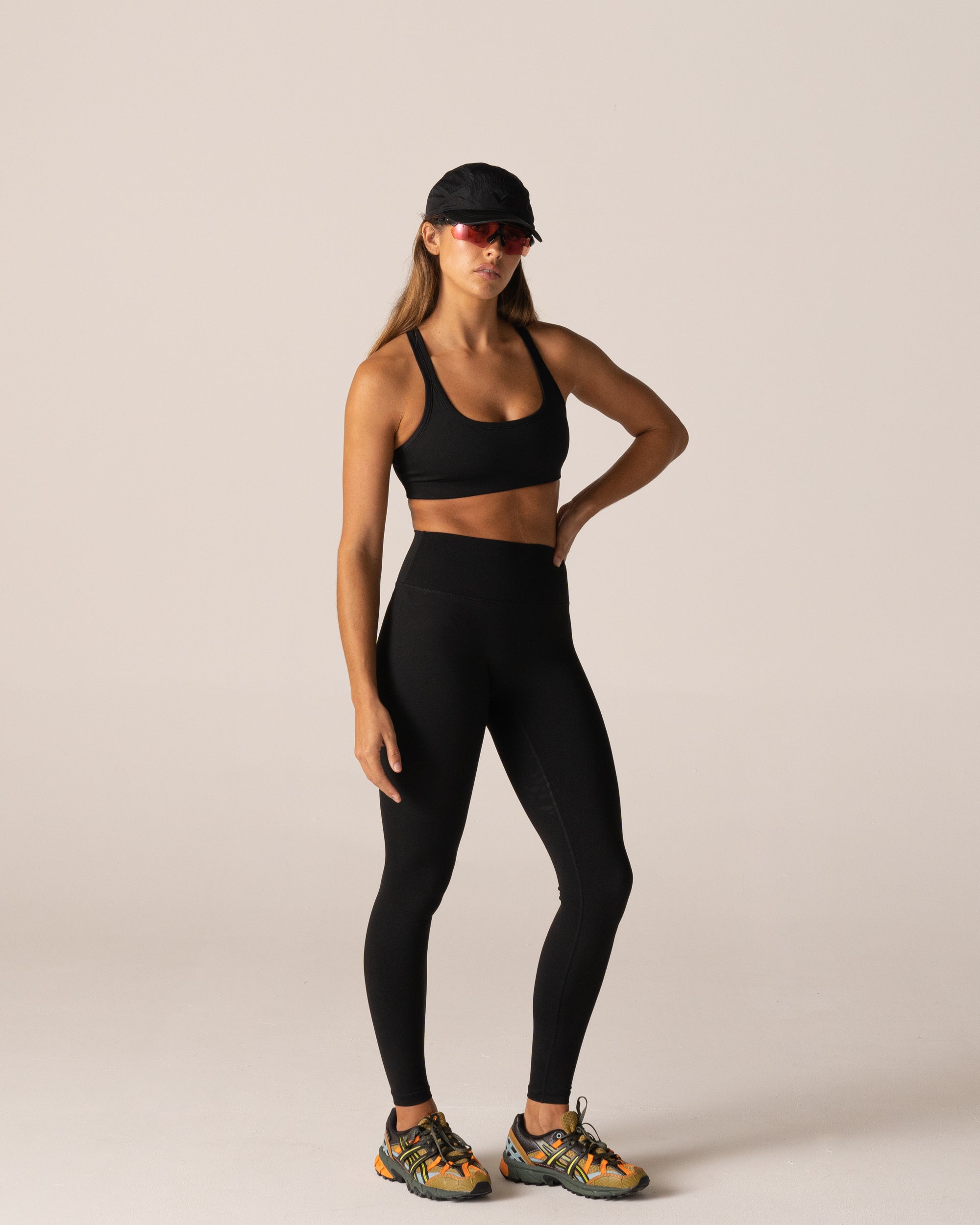 Jet Black Full Length Leggings - Side View