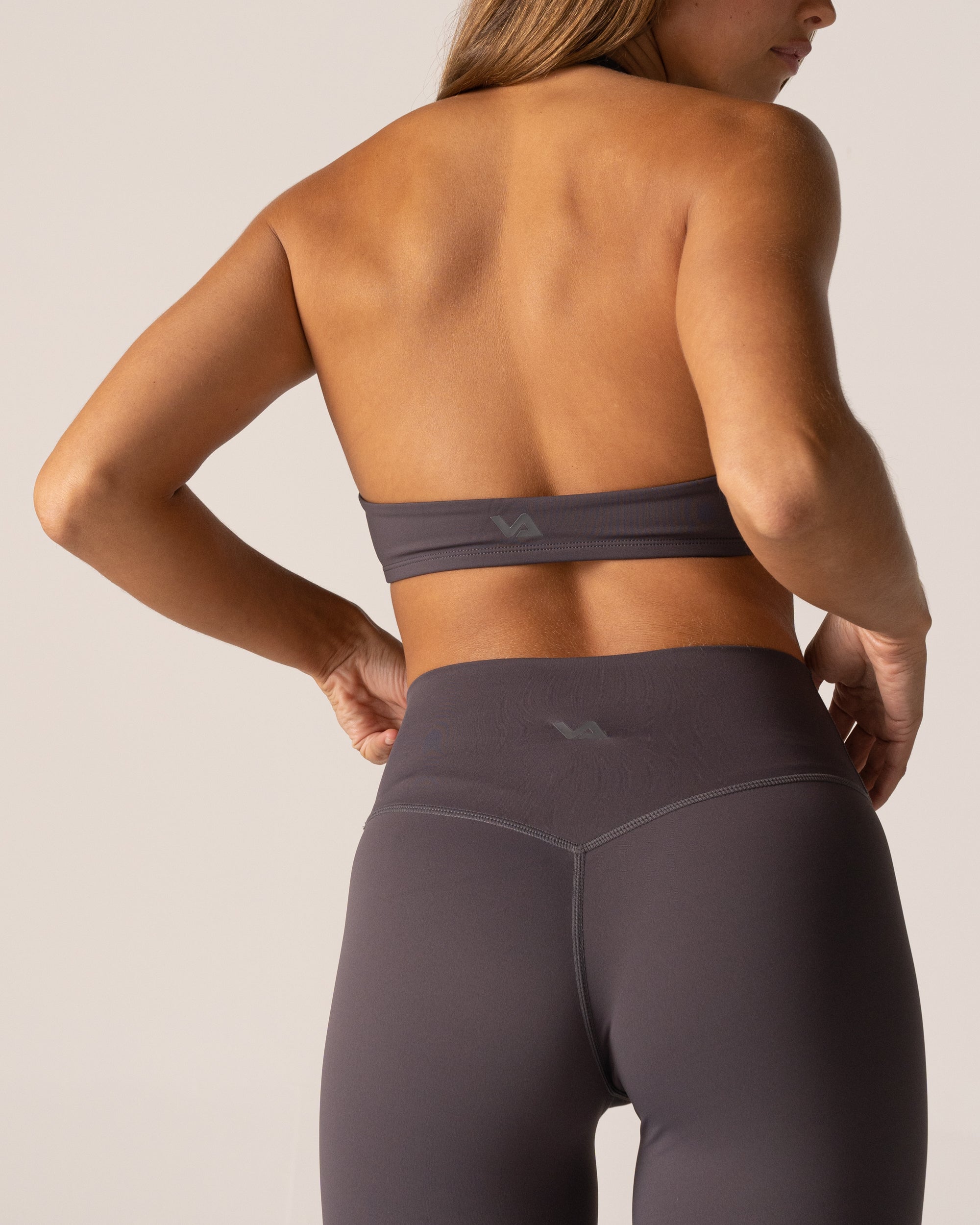Charcoal Halter Crop - Back View