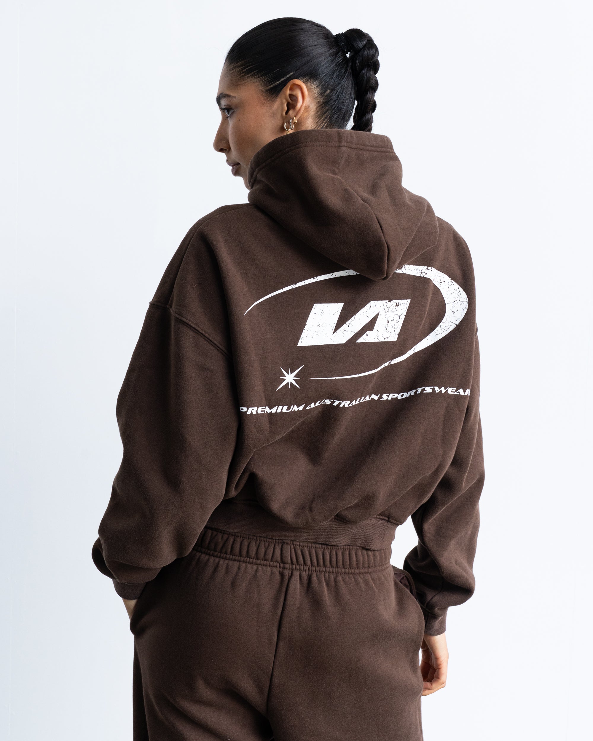 Vintage Brown Star Training Hoodie - Back View