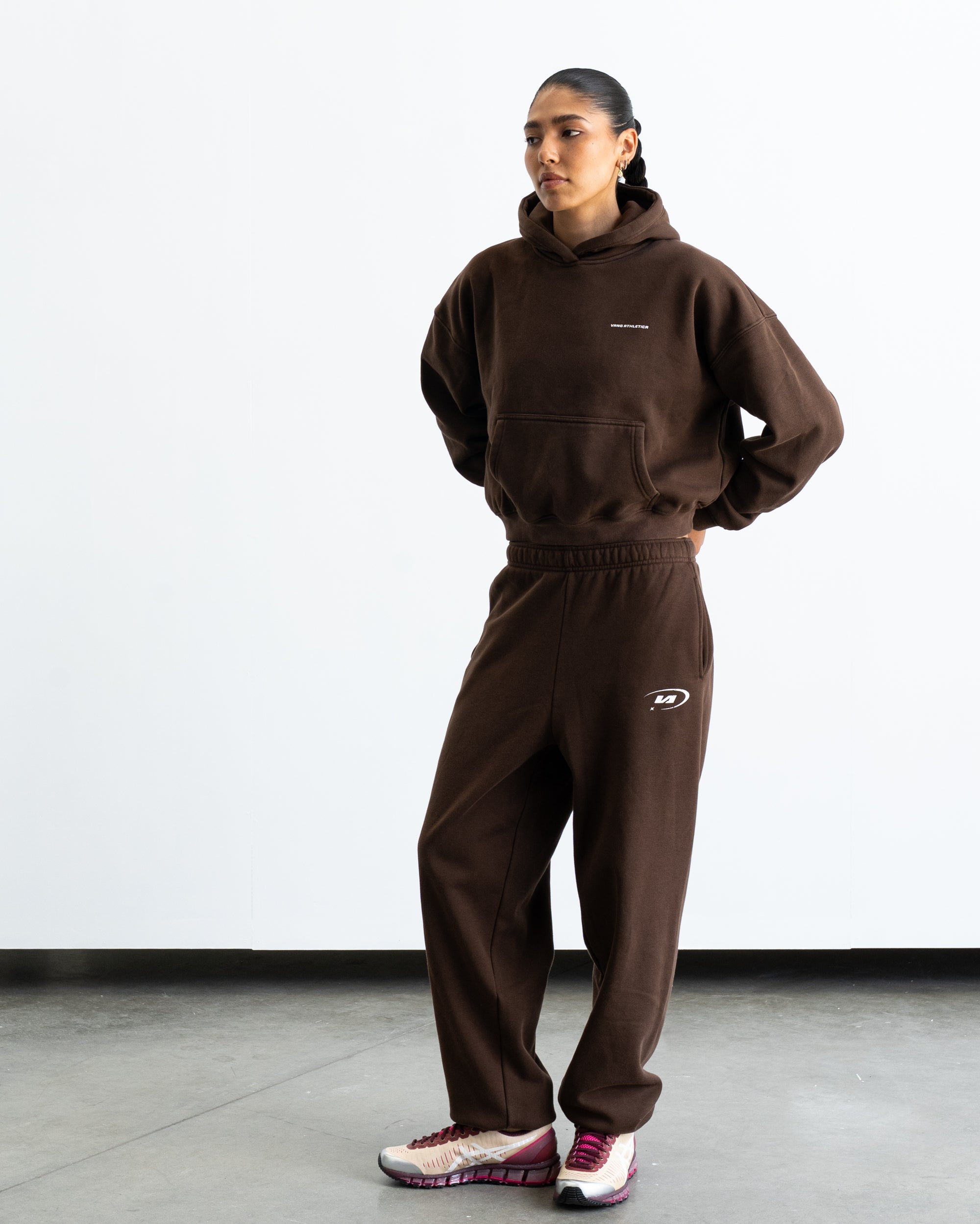 Vintage Brown Star Training Hoodie - Side View