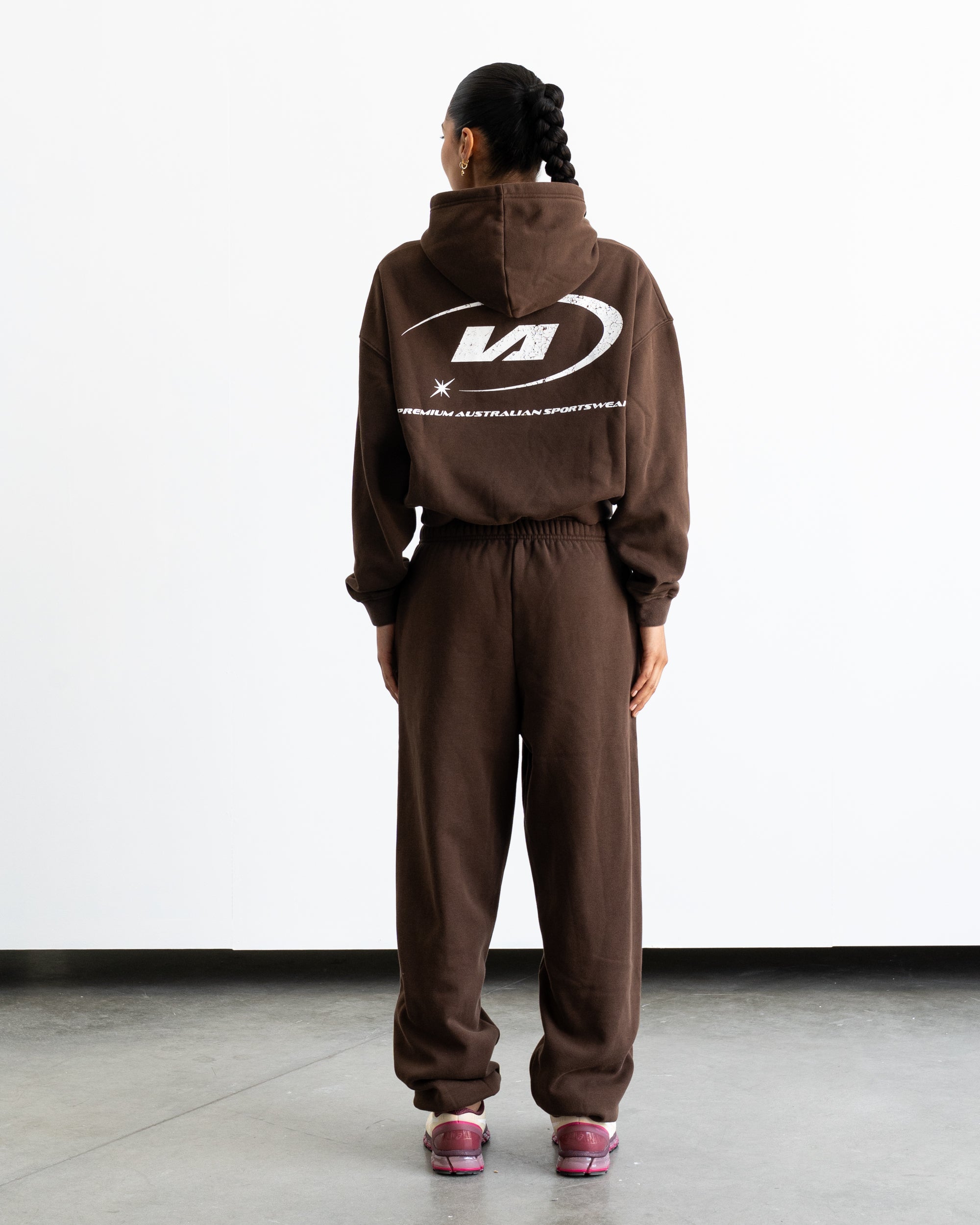Vintage Brown Star Training Hoodie - Back View