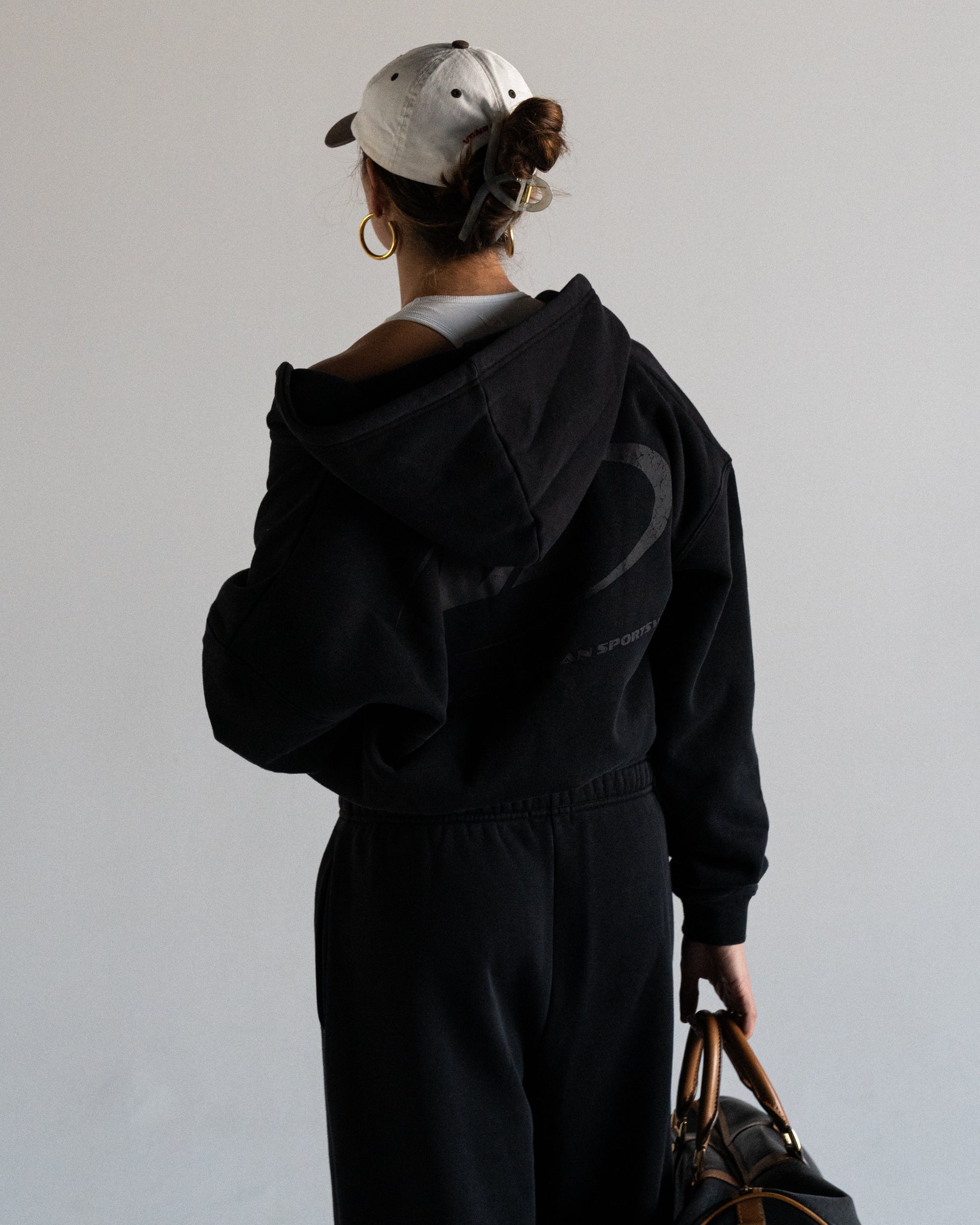 Shadow Black Star Training Zip-Up Hoodie - Back View