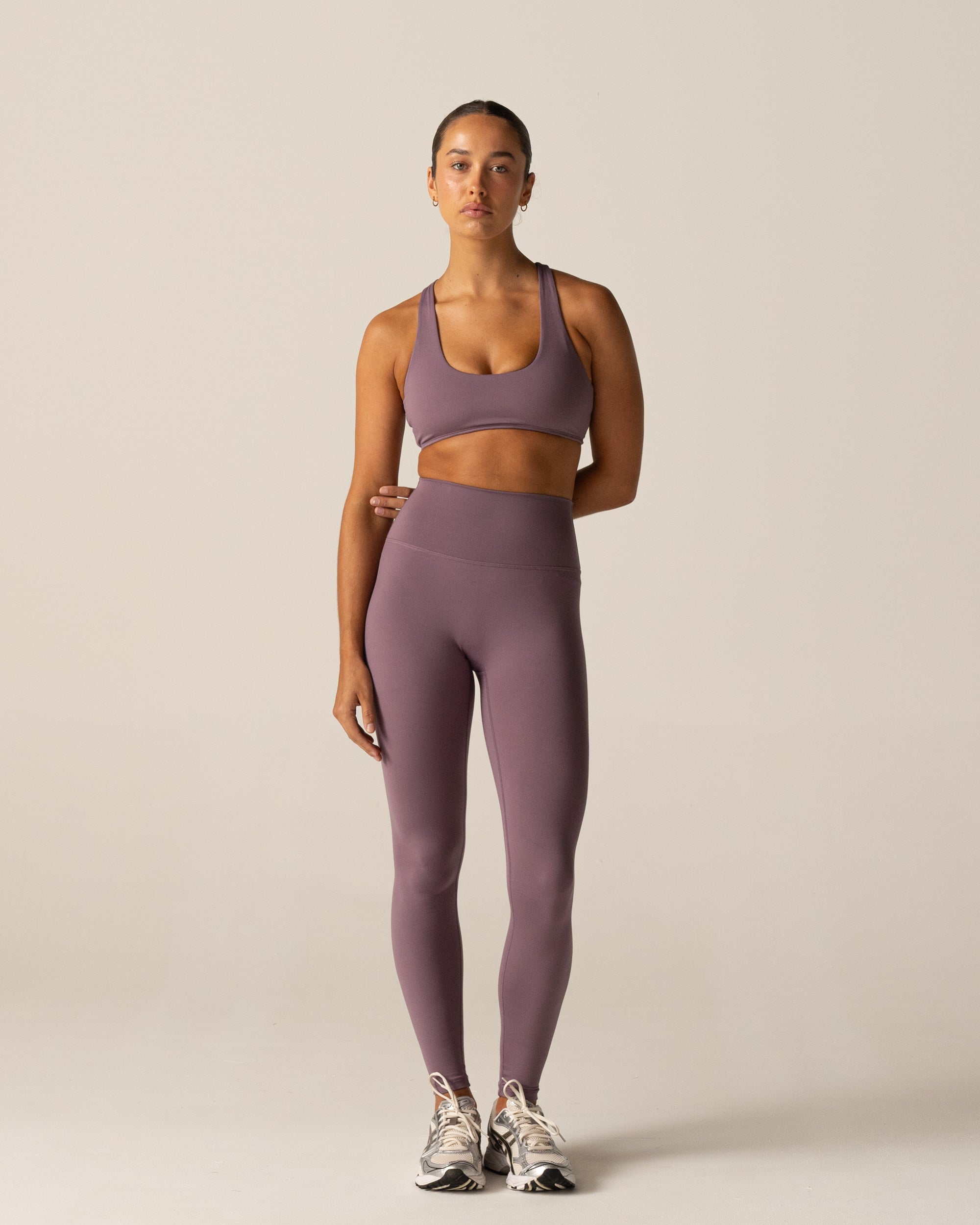 Dark Violet Form Full Length Leggings - Front View