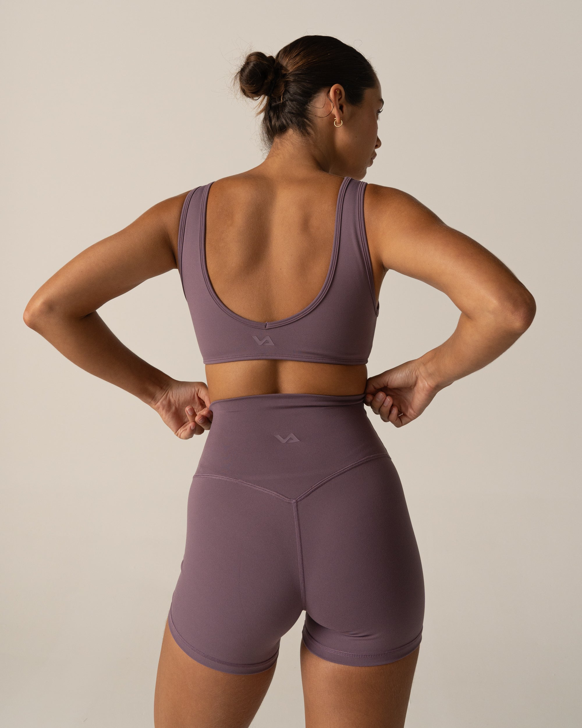 Dark Violet Form Scrunch Crop - Back View