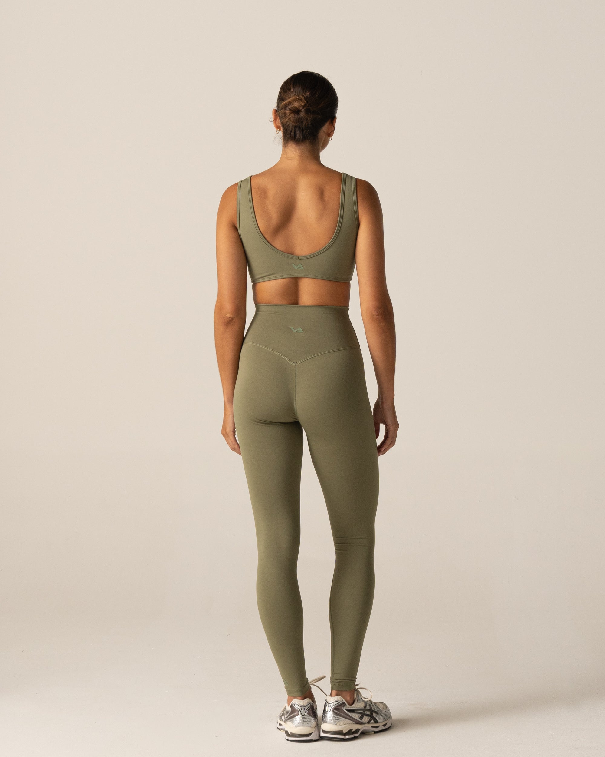 Sage Green Form Full Length Leggings - Back View