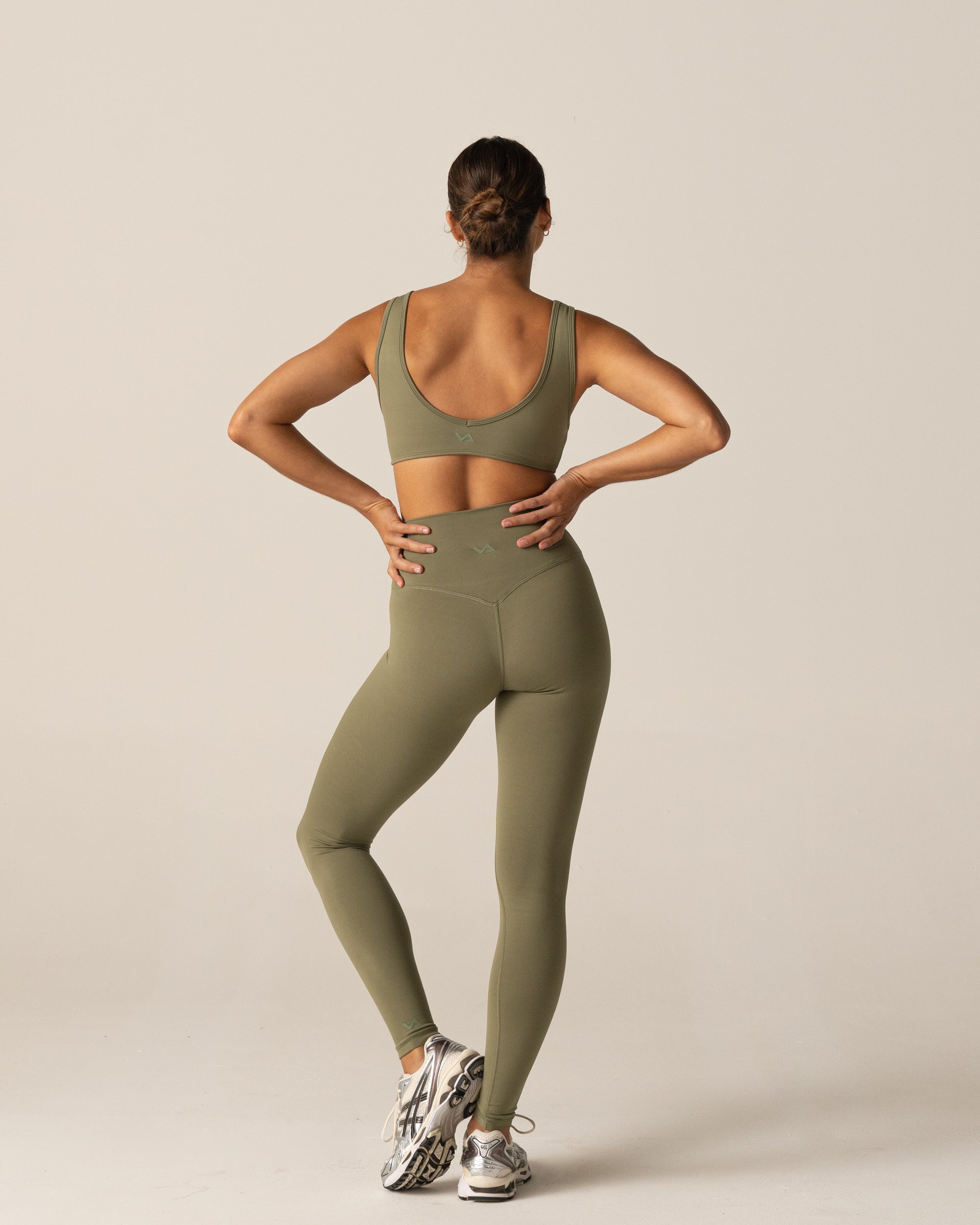 Sage Green Form Scrunch Crop - Back View