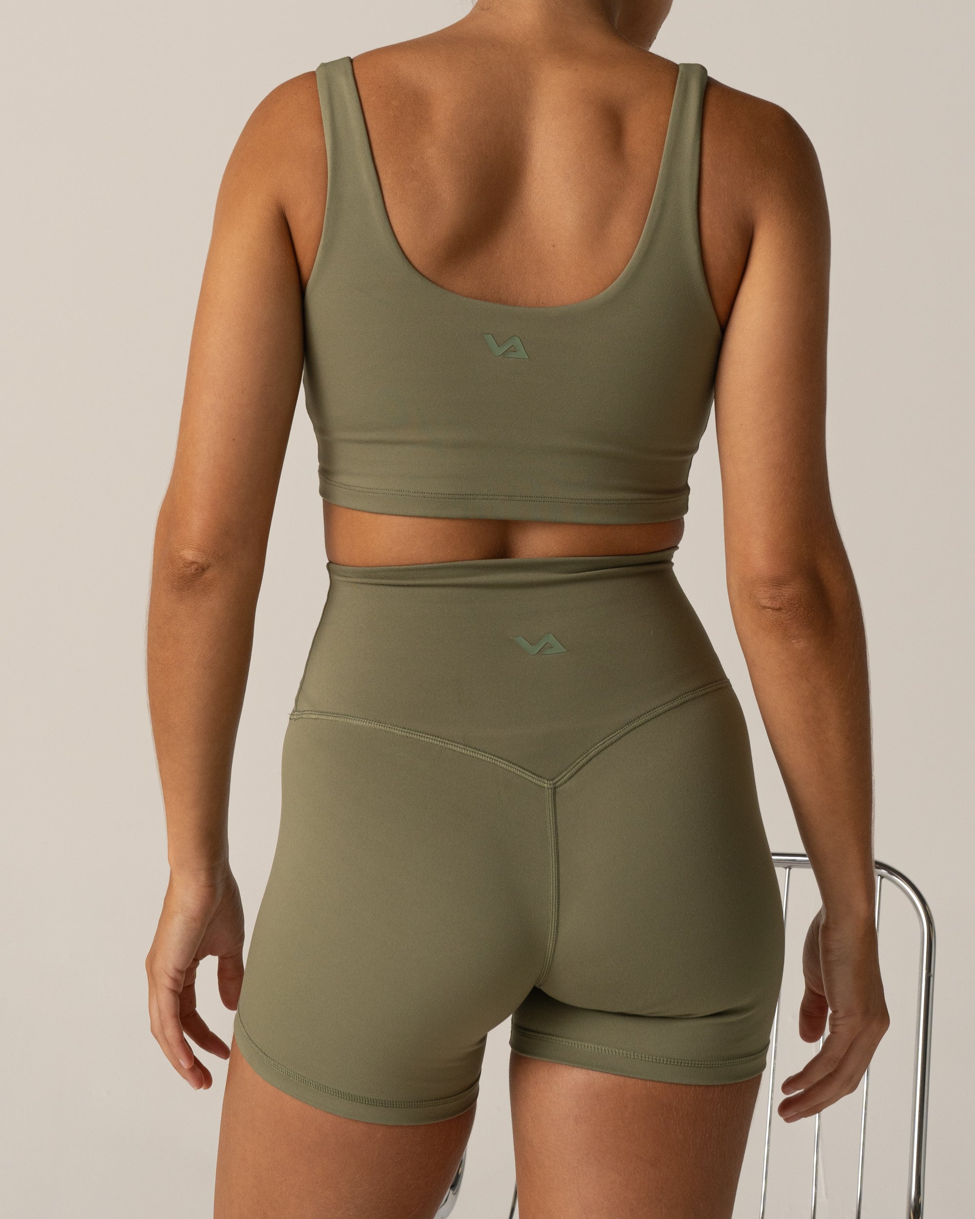 Sage Green Form Crop - Back View