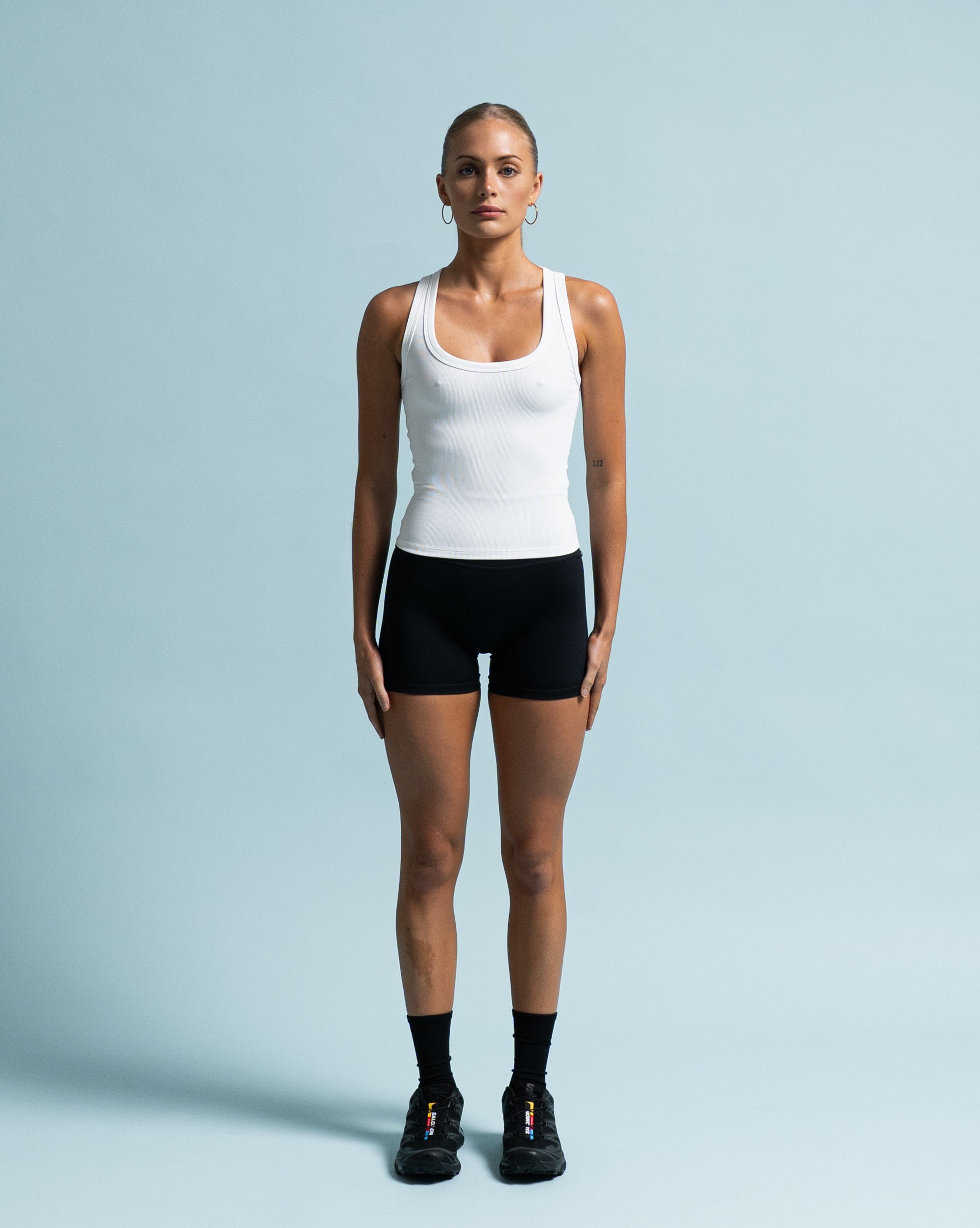 White Everyday Rib Tank - Front View