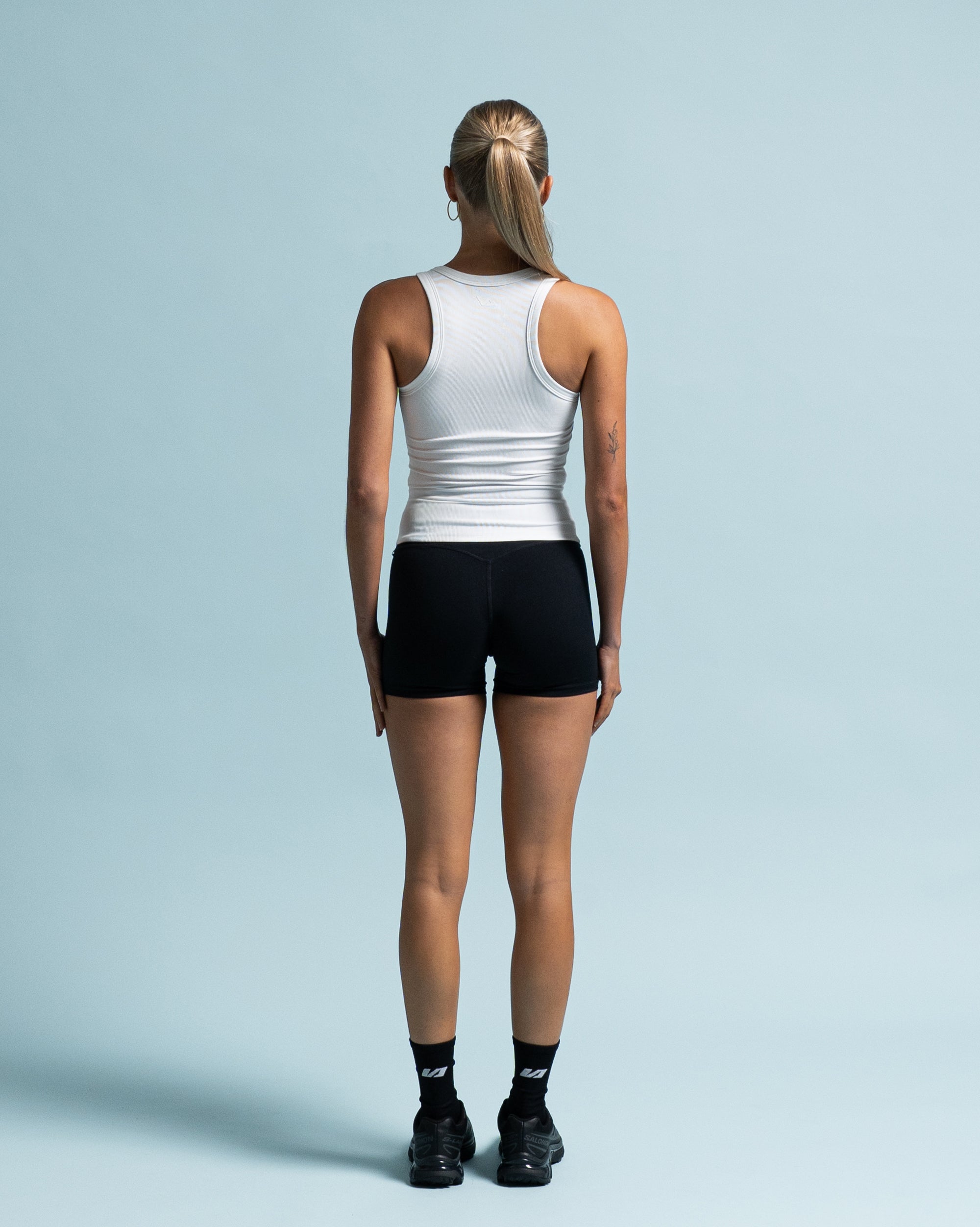 White Everyday Rib Tank - Back View