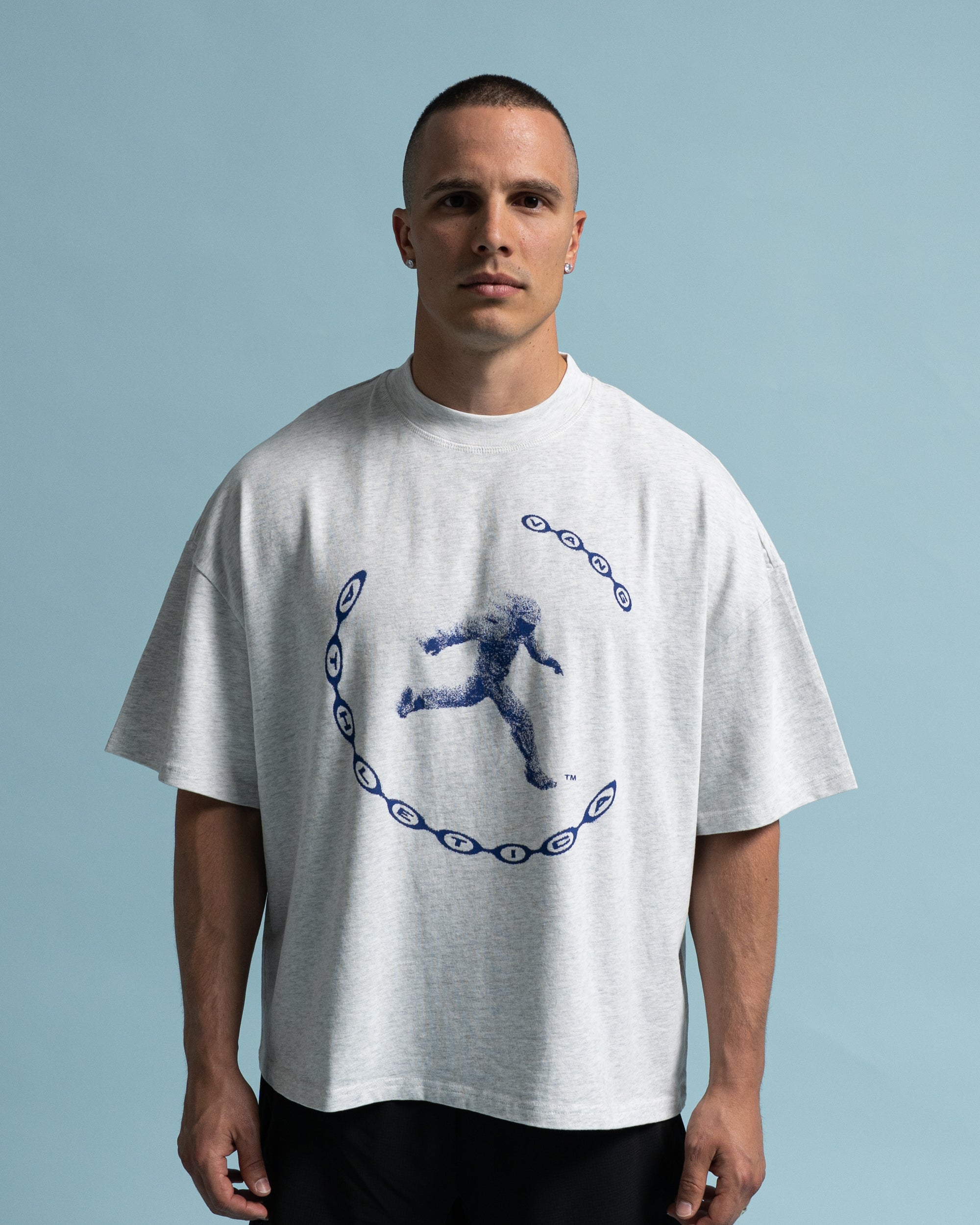 Heather Grey Motion Cropped T-Shirt - Front View