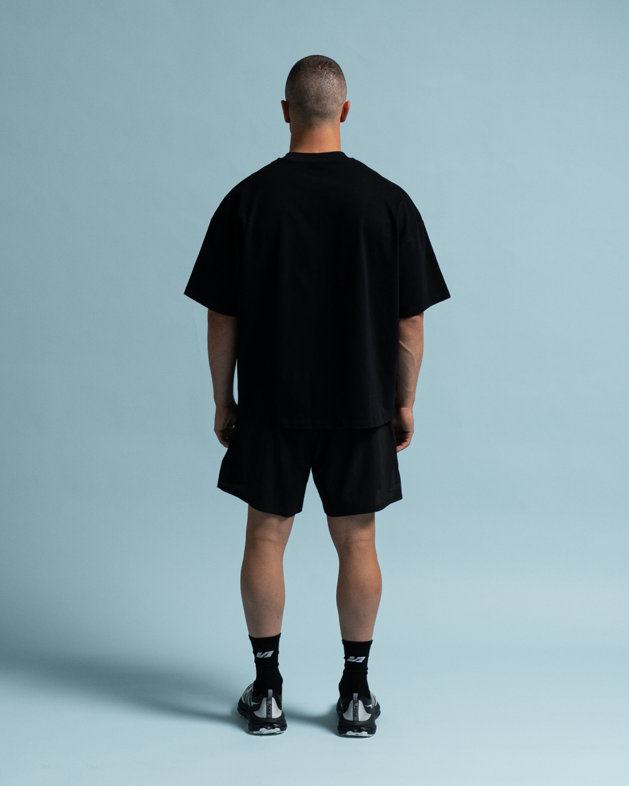 Black Motion Cropped T-Shirt - Front View