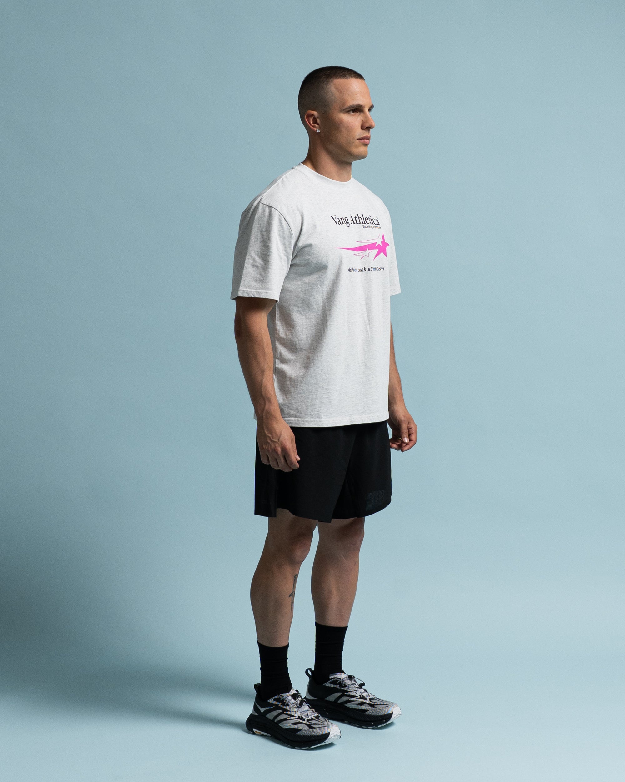 Heather Grey Sporting Institute T-Shirt - Side View