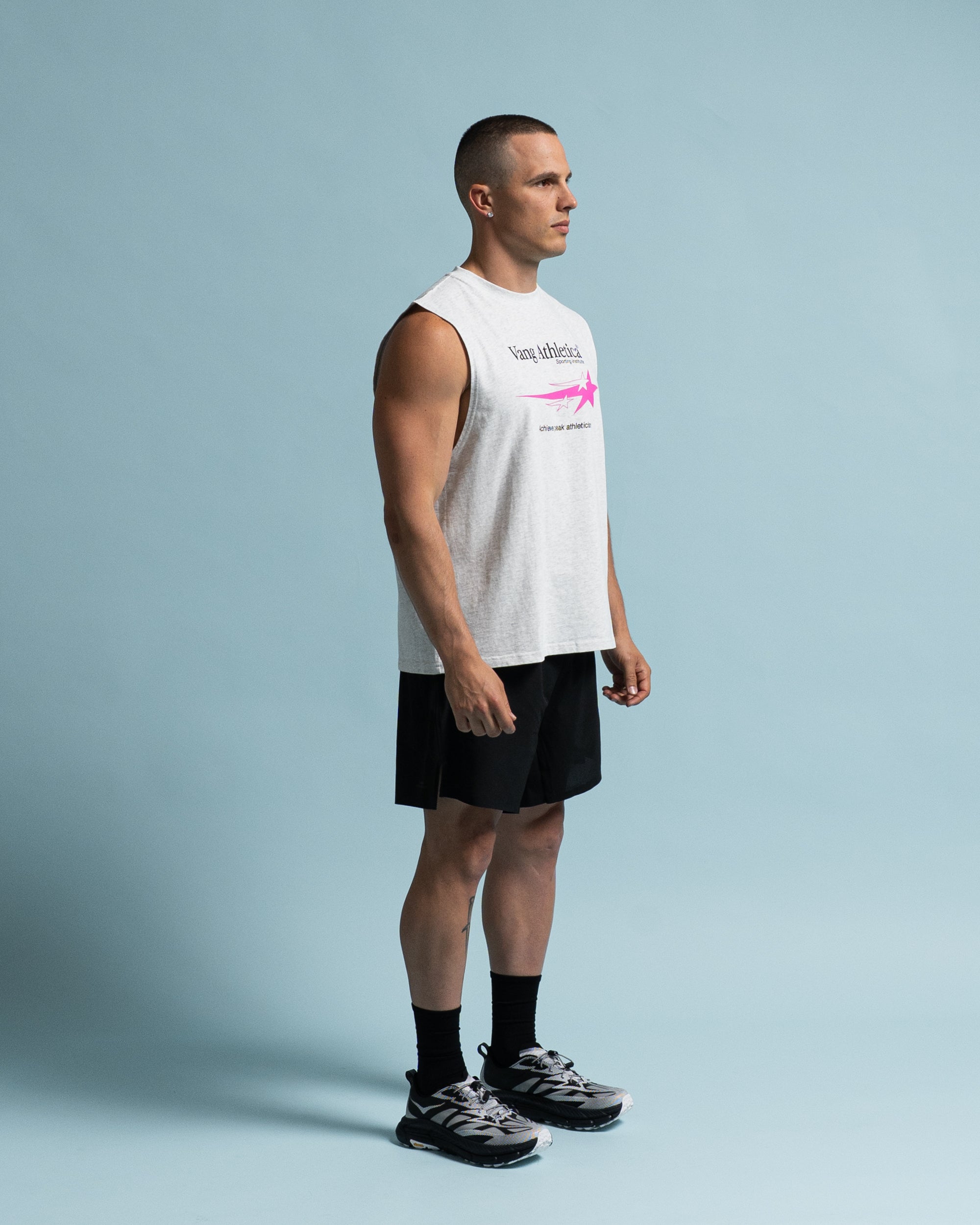 Heather Grey Sporting Institute Tank - Side View