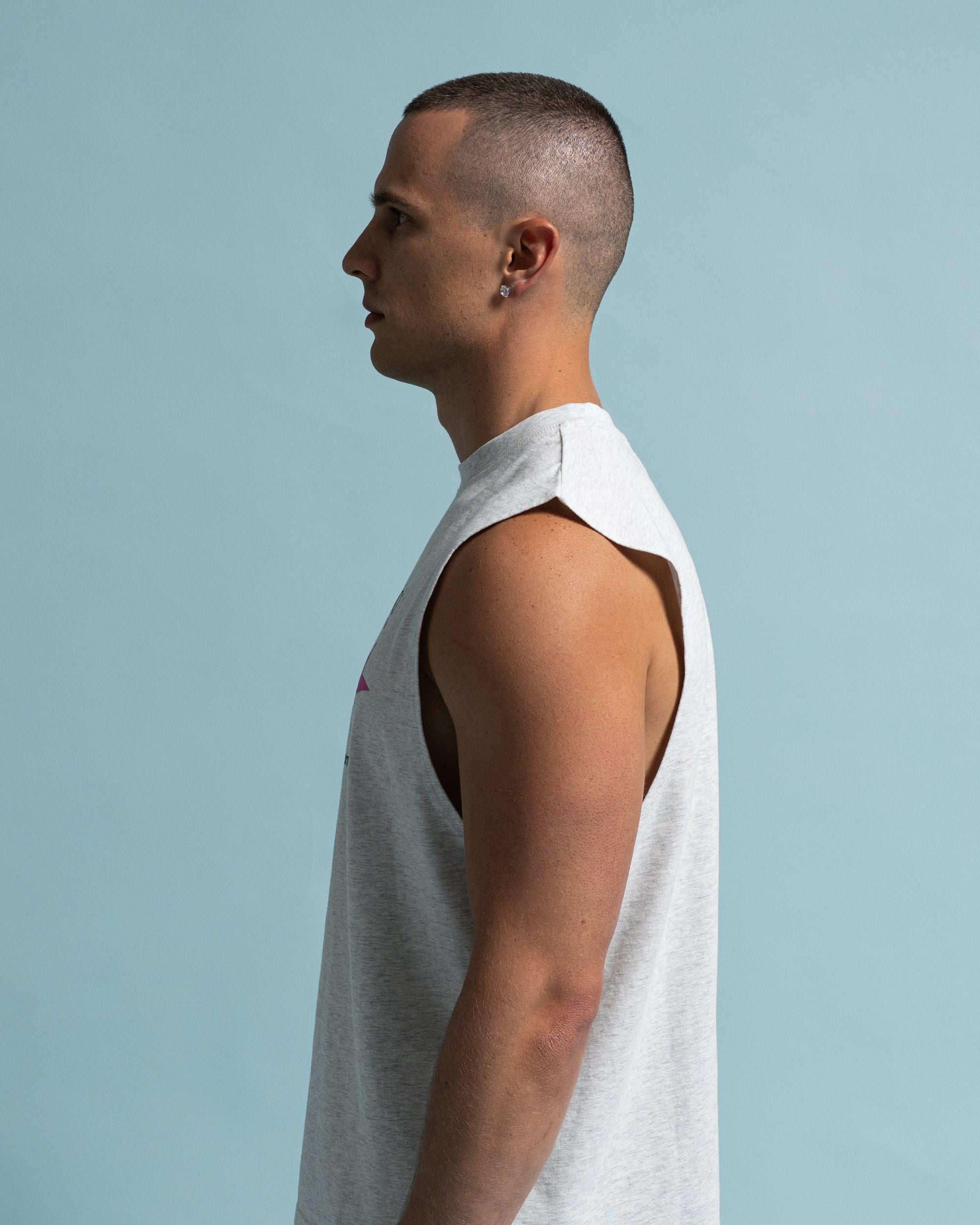 Heather Grey Sporting Institute Tank - Side View