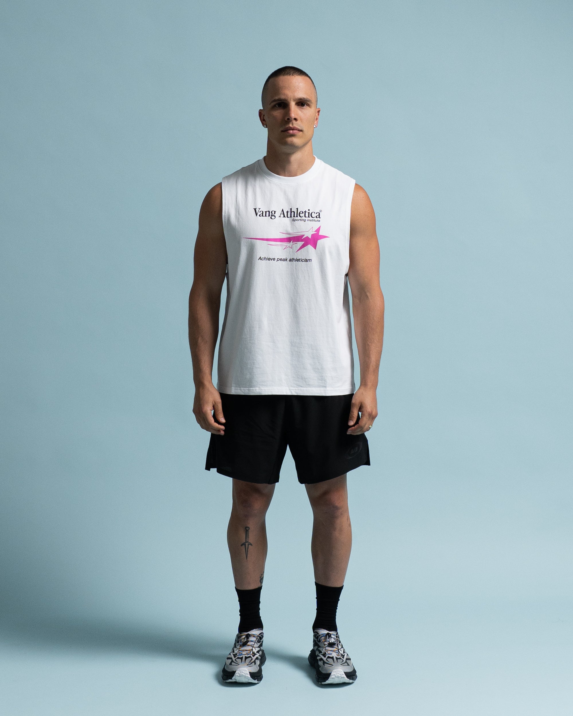 White Sporting Institute Tank - Front View