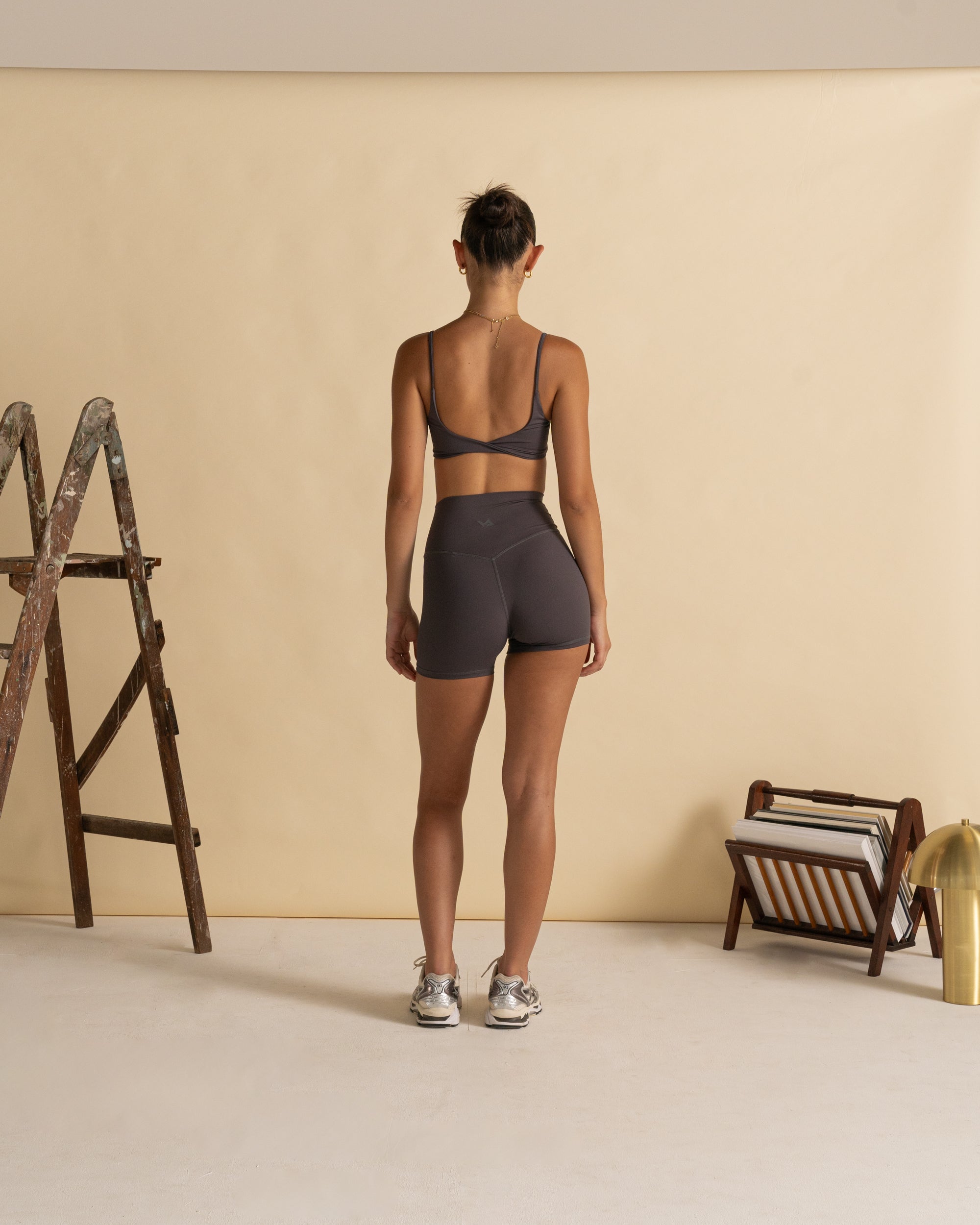 Charcoal Twist Crop - Back View