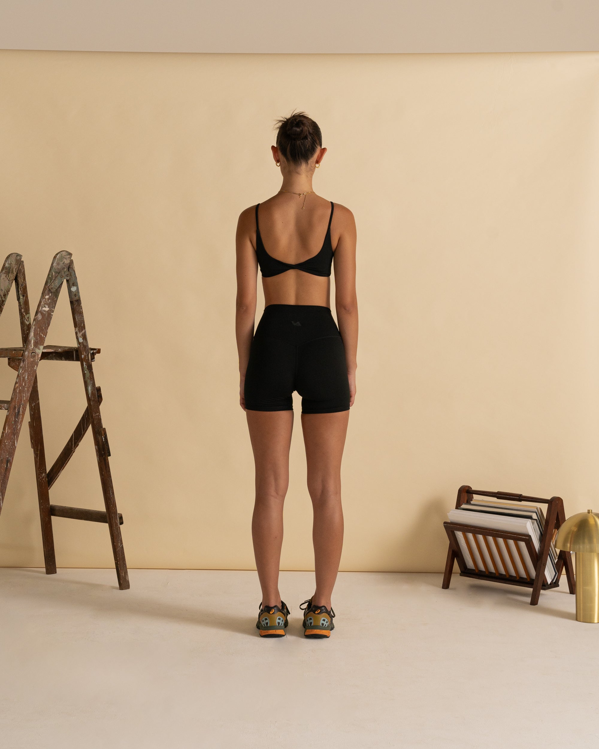 Black Twist Crop - Back View