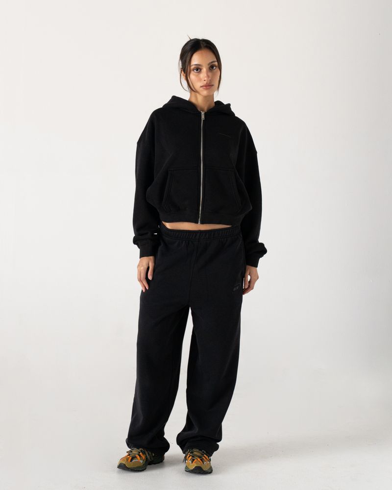 Shadow Black Straight Leg Sweatpants - Front View