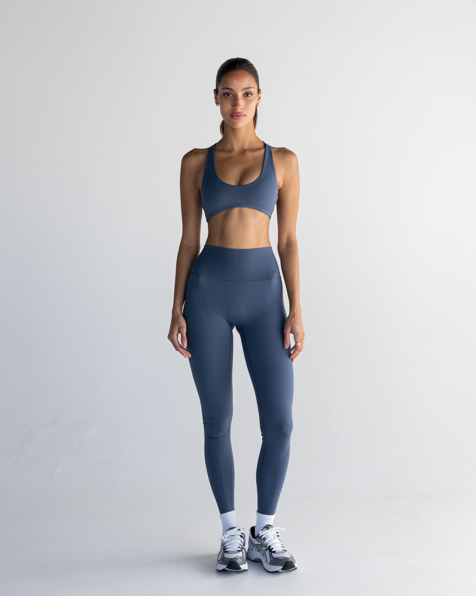 Ocean Blue Full Length Leggings - Front View