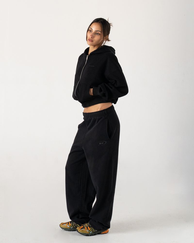 Shadow Black Straight Leg Sweatpants - Side View