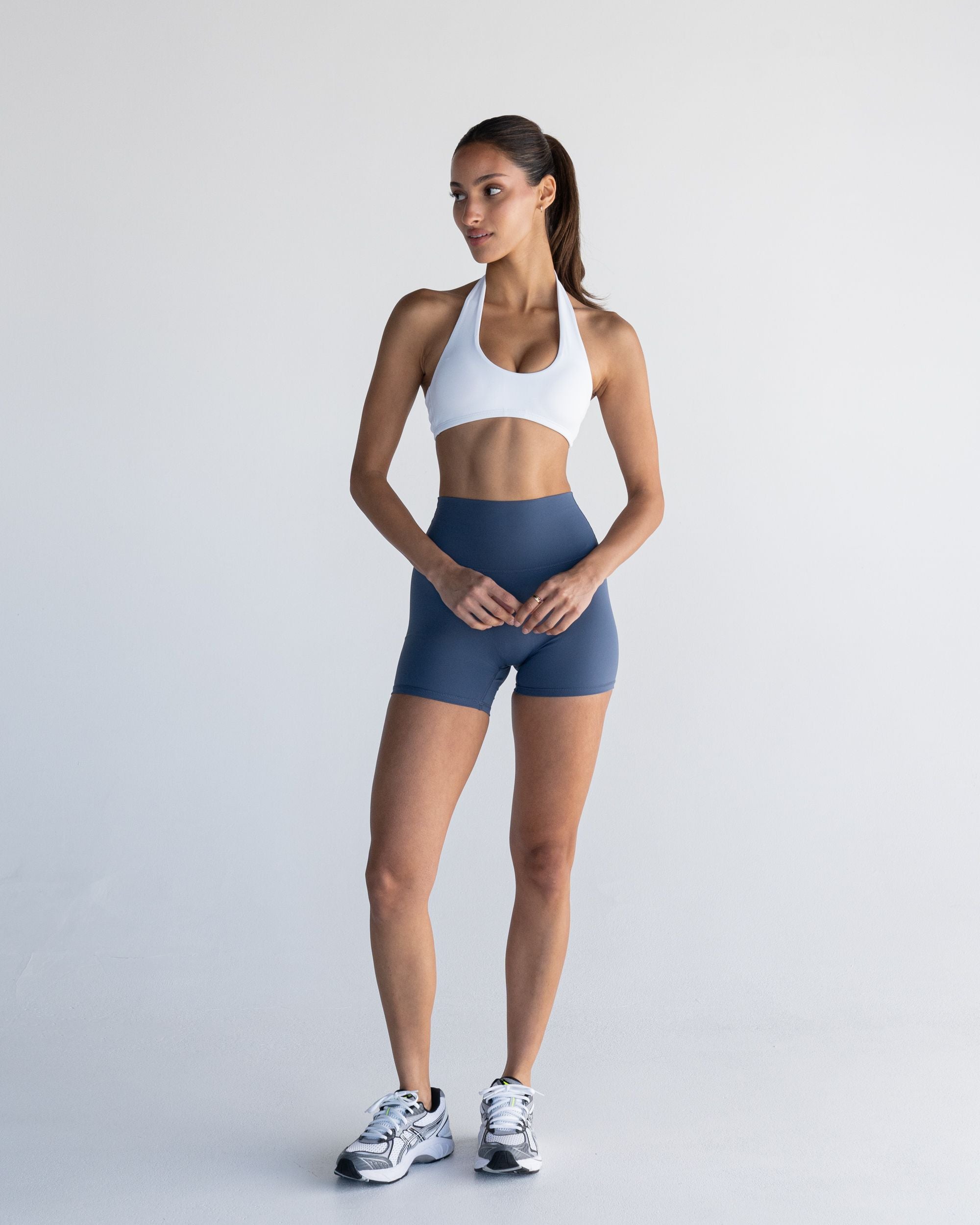 White Halter Crop - Front View