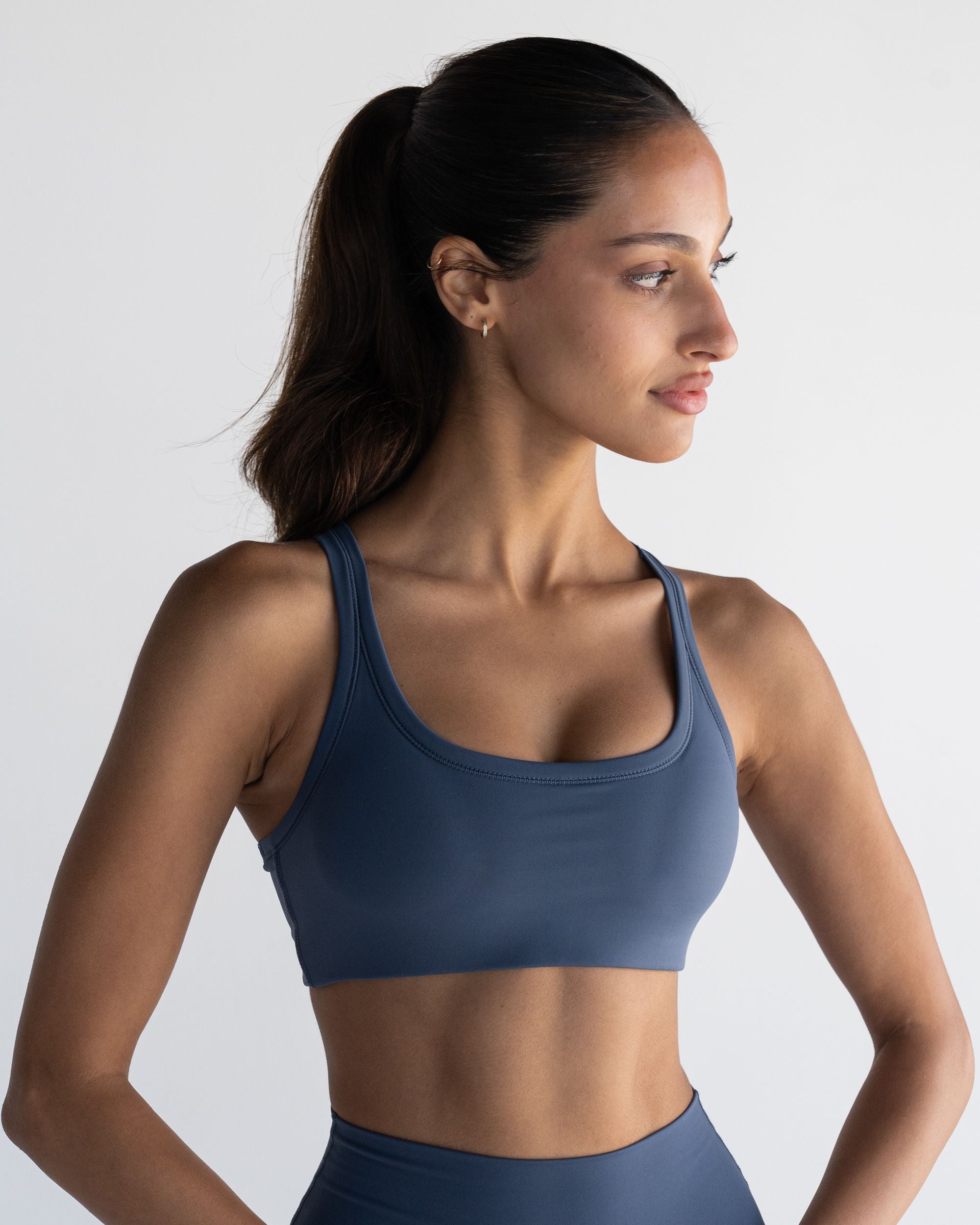 Ocean Blue Racer Crop - Front View