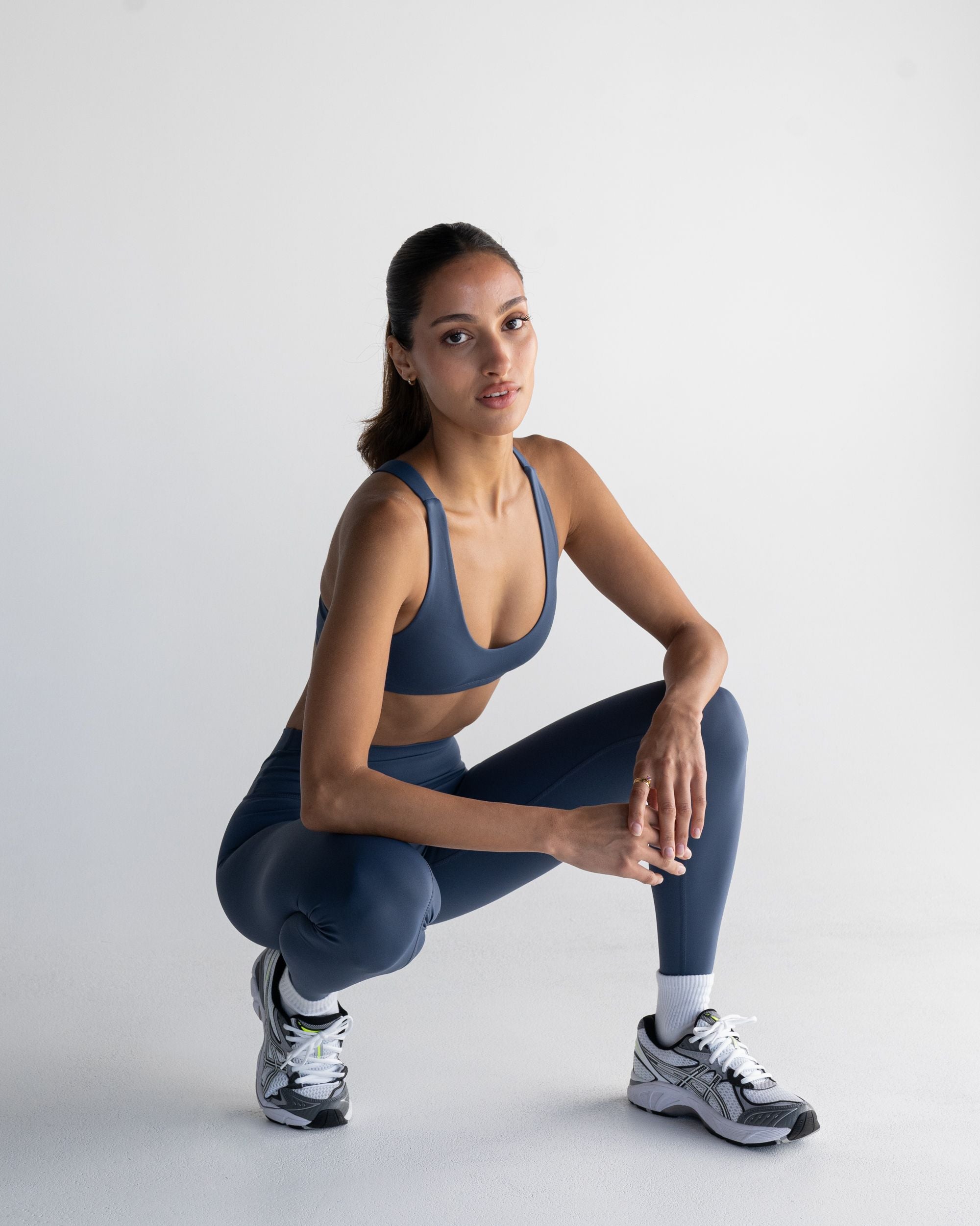 Ocean Blue Full Length Leggings - Front View